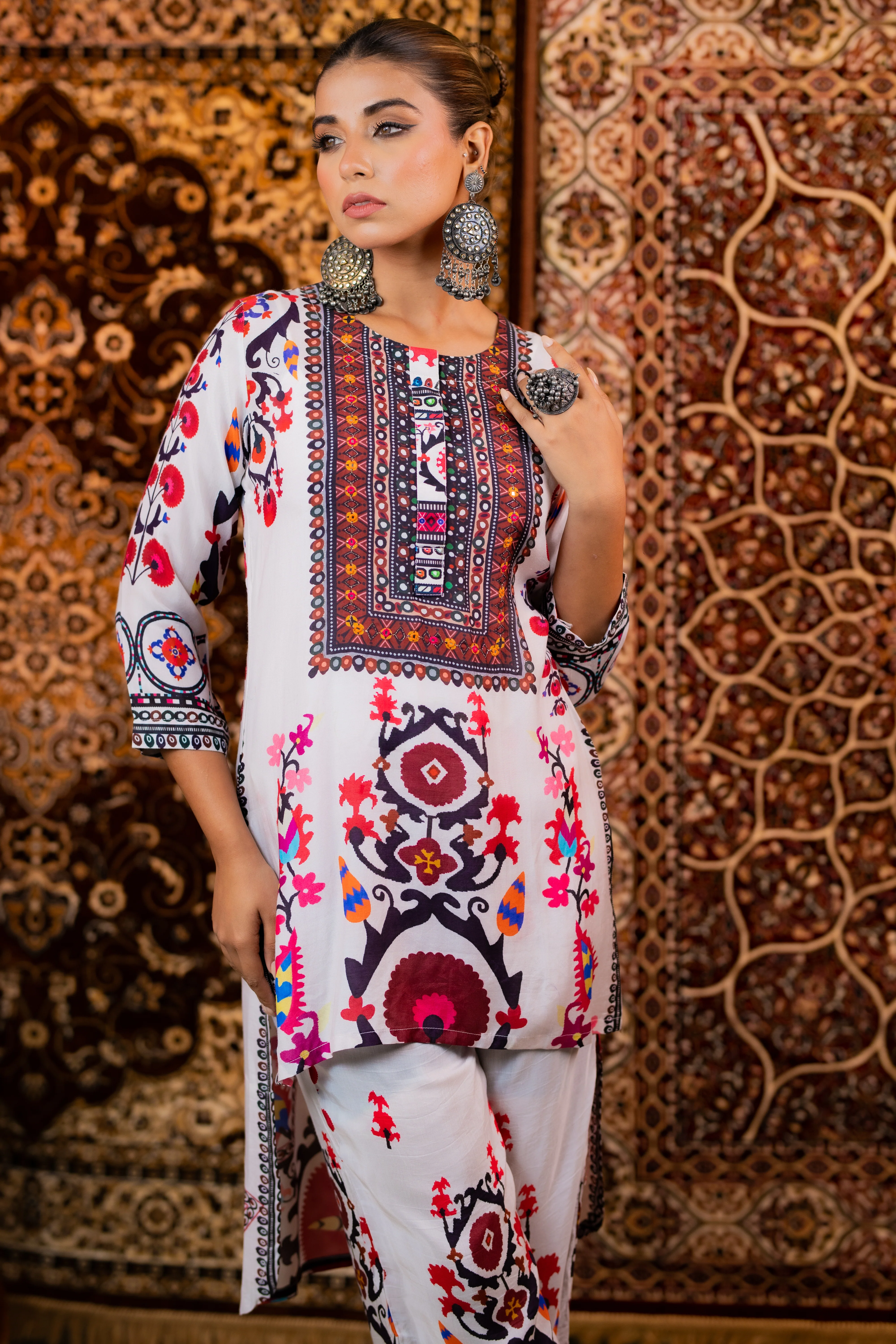 Maurya Pearl Designer Premium Muslin Co-ord Set - Image 4