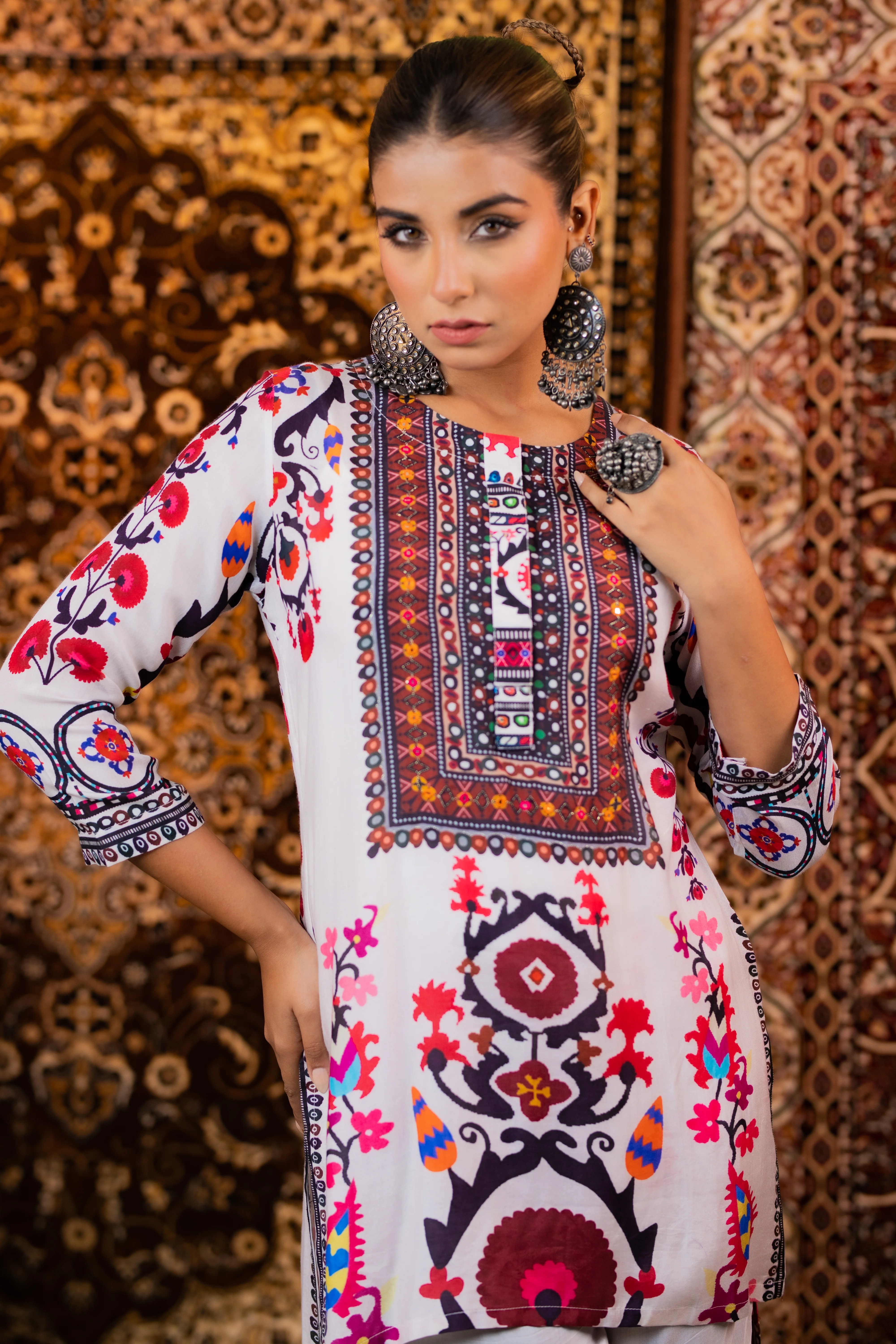 Maurya Pearl Designer Premium Muslin Co-ord Set - Image 5