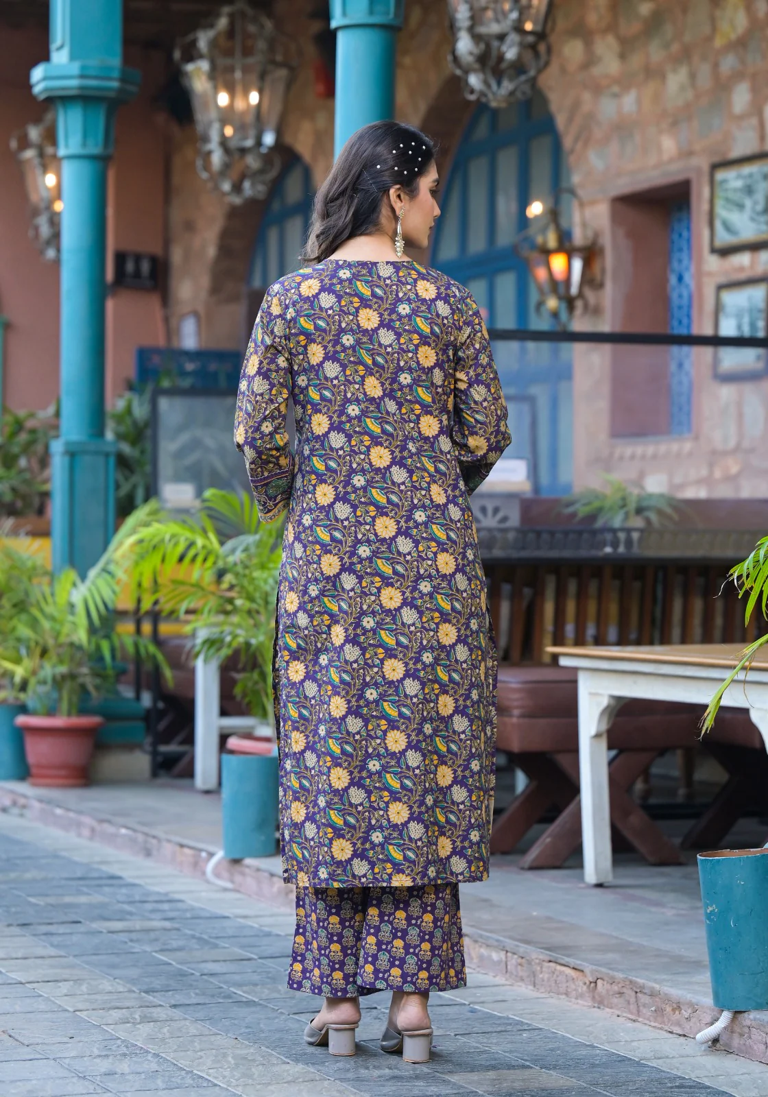 Aranya Plum Premium Pure Cotton Suit Set - Image 2