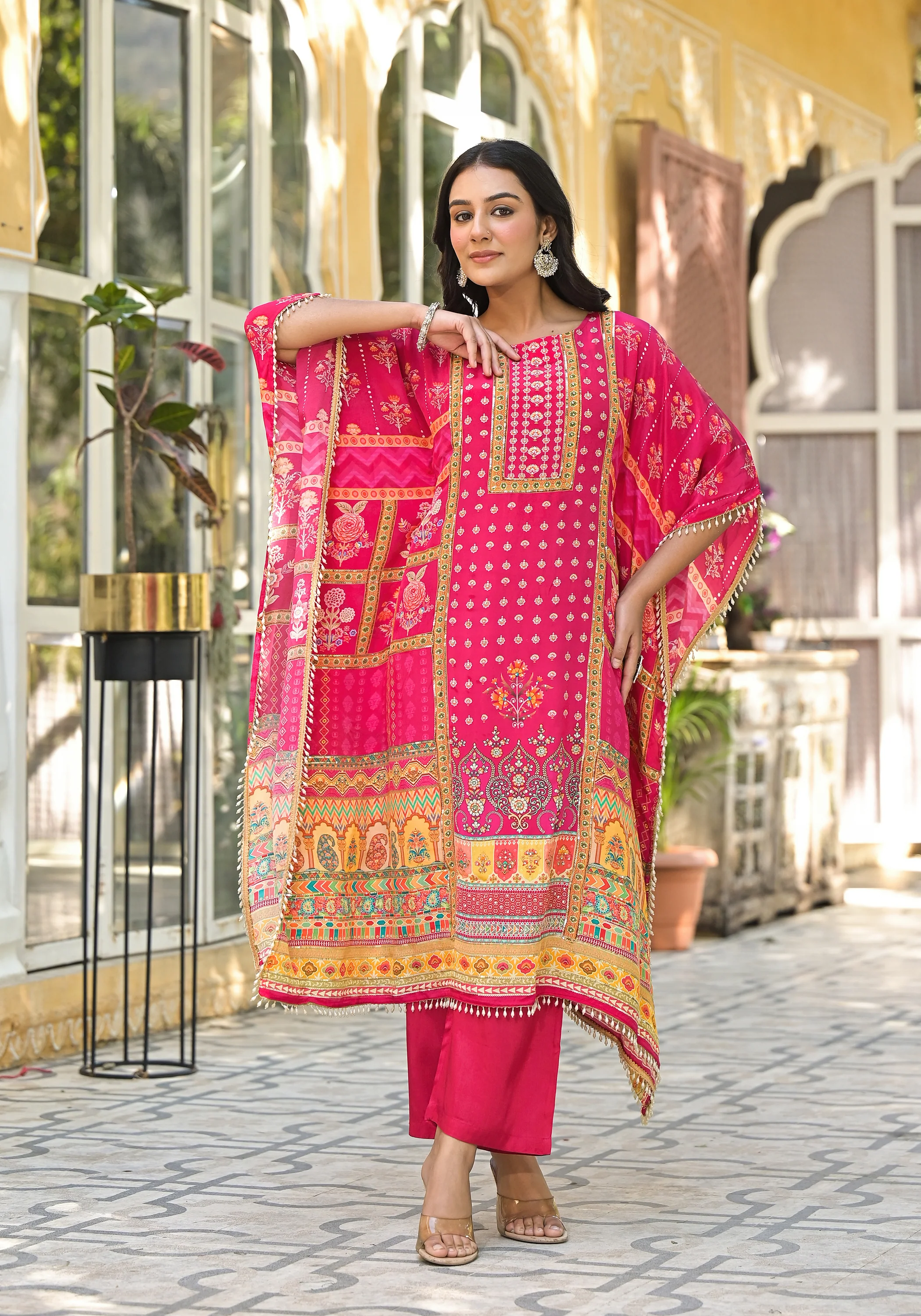 Mehna  Punch Full Heavy Work Kaftan Pant Set - Image 4