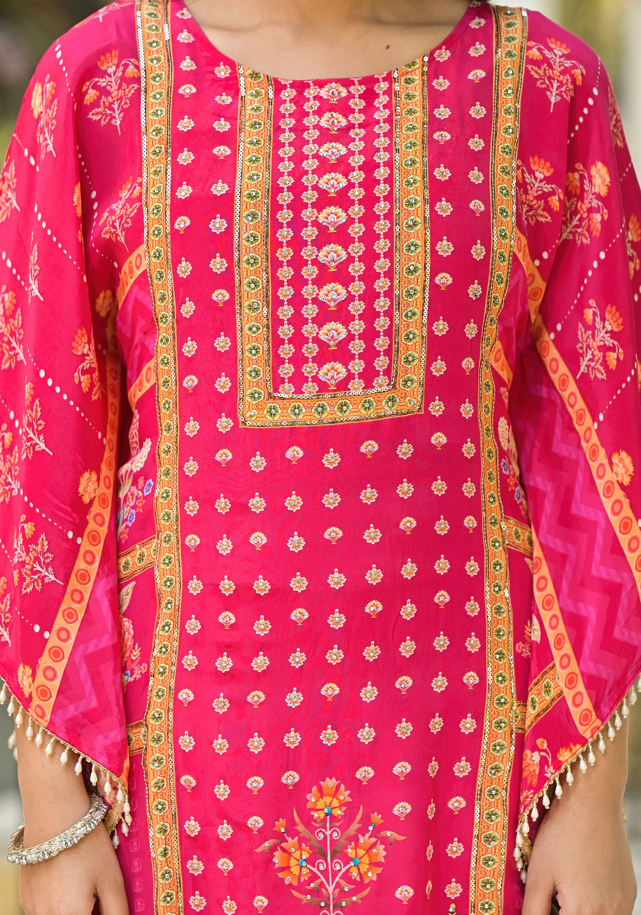 Mehna  Punch Full Heavy Work Kaftan Pant Set - Image 5