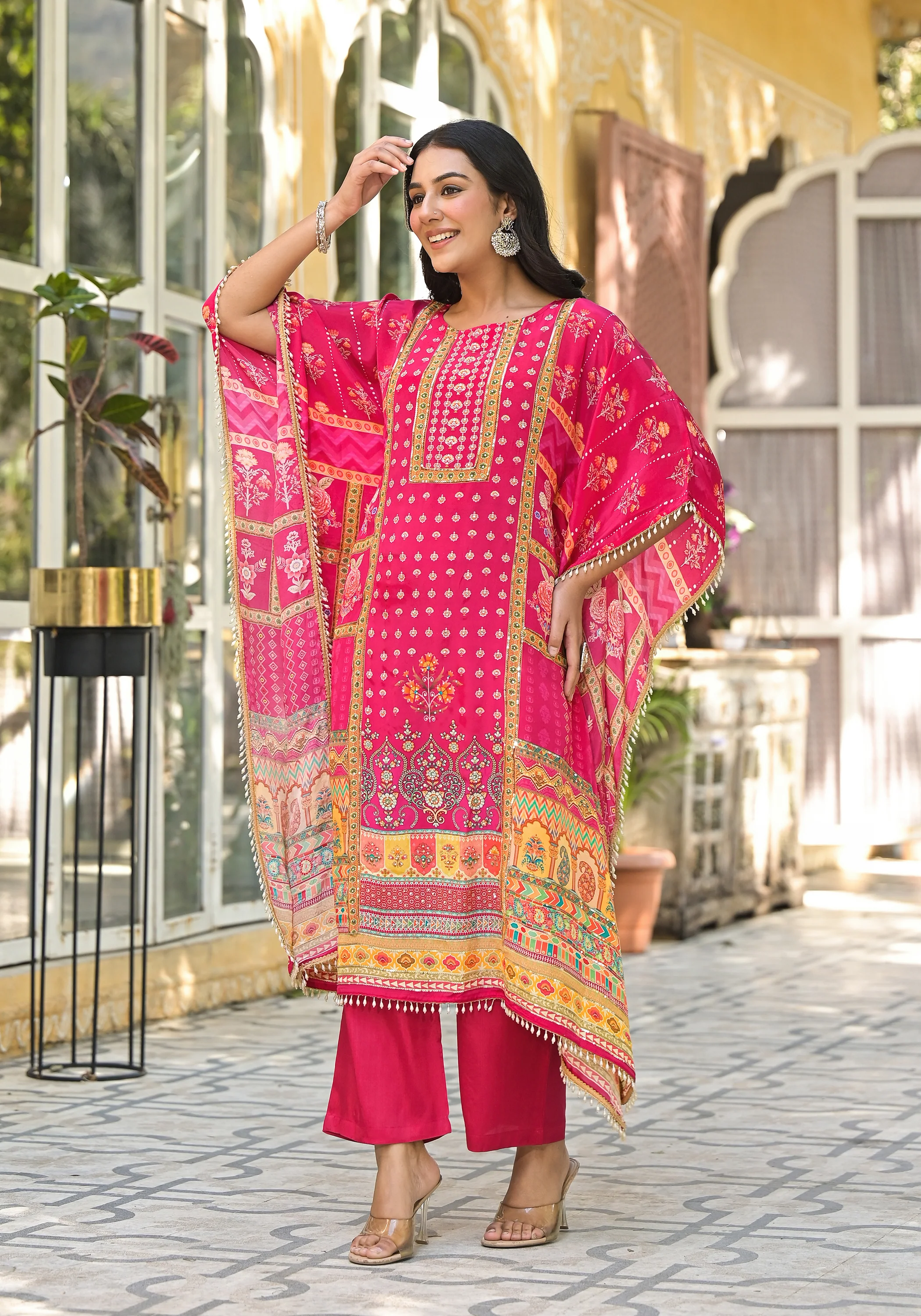 Mehna  Punch Full Heavy Work Kaftan Pant Set - Image 6