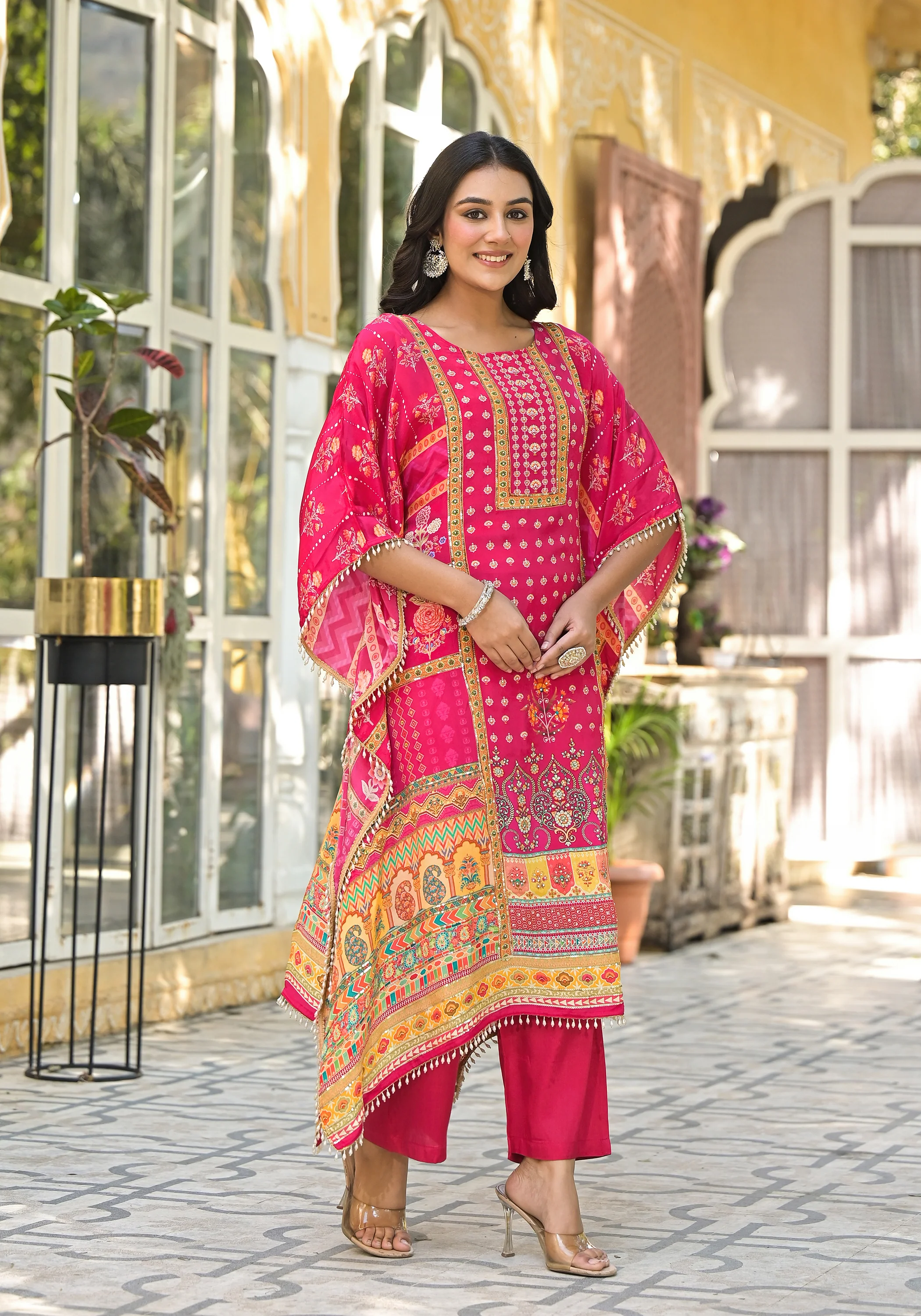 Mehna  Punch Full Heavy Work Kaftan Pant Set - Image 7