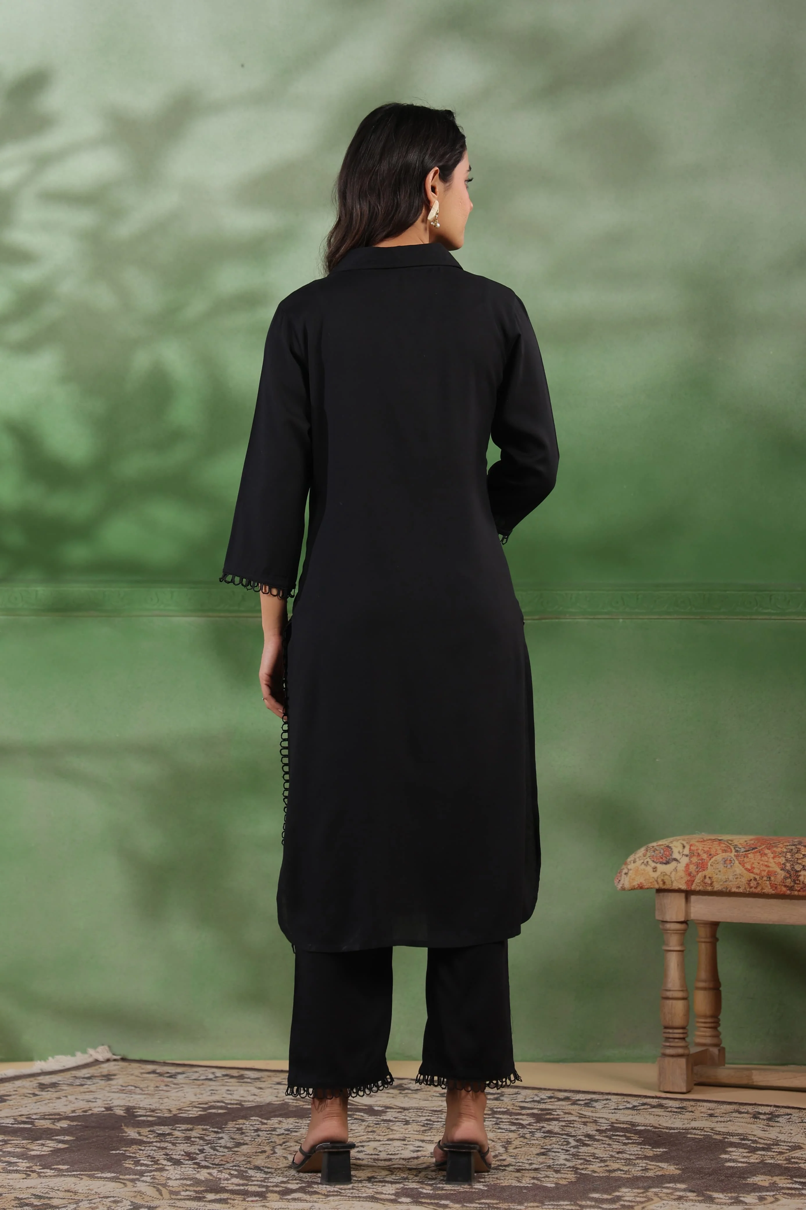 Mihira Jade Embroidery Kurta Pant Set - Image 8