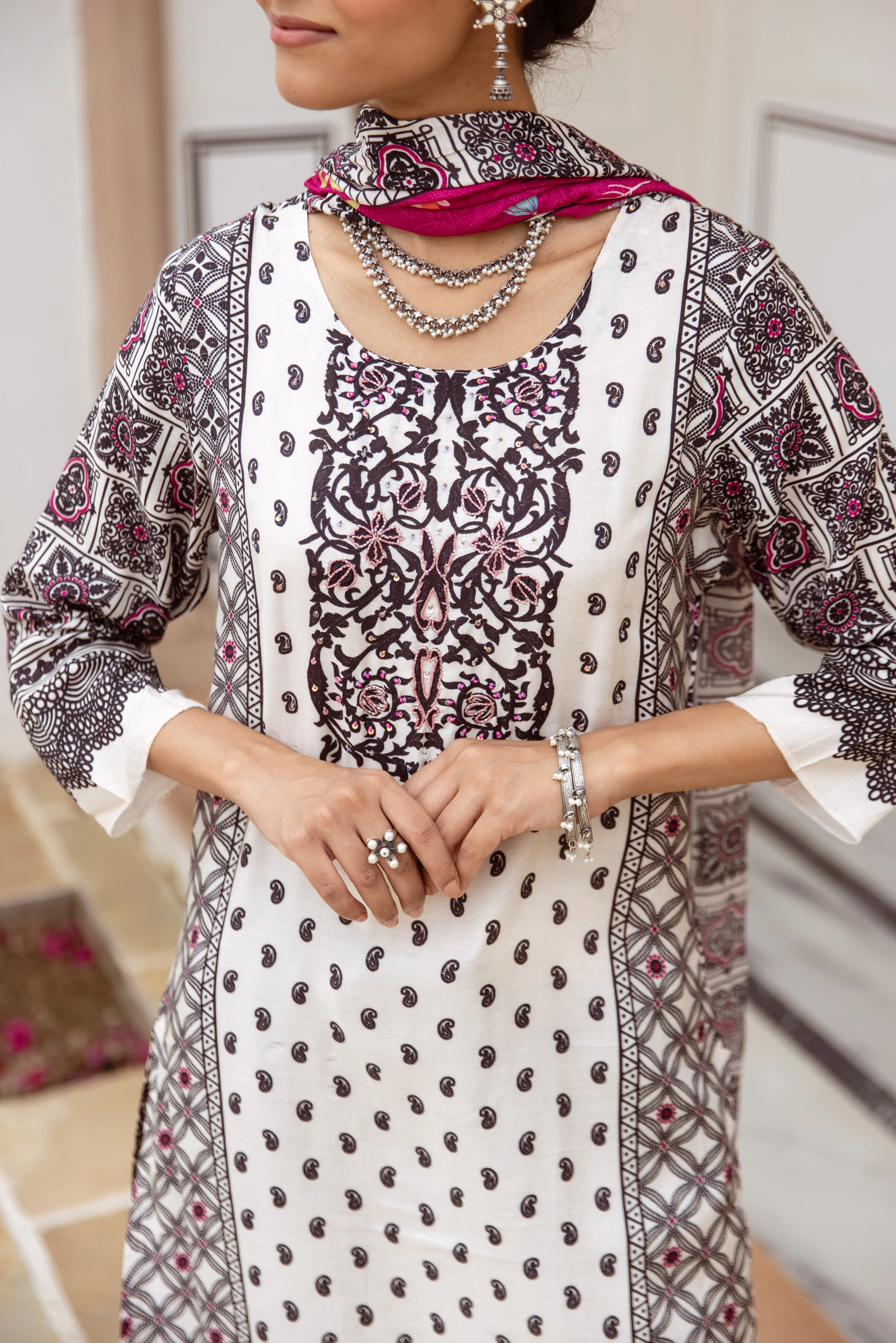 Saisha Angel Premium Digital Print Muslin Suit Set - Image 7