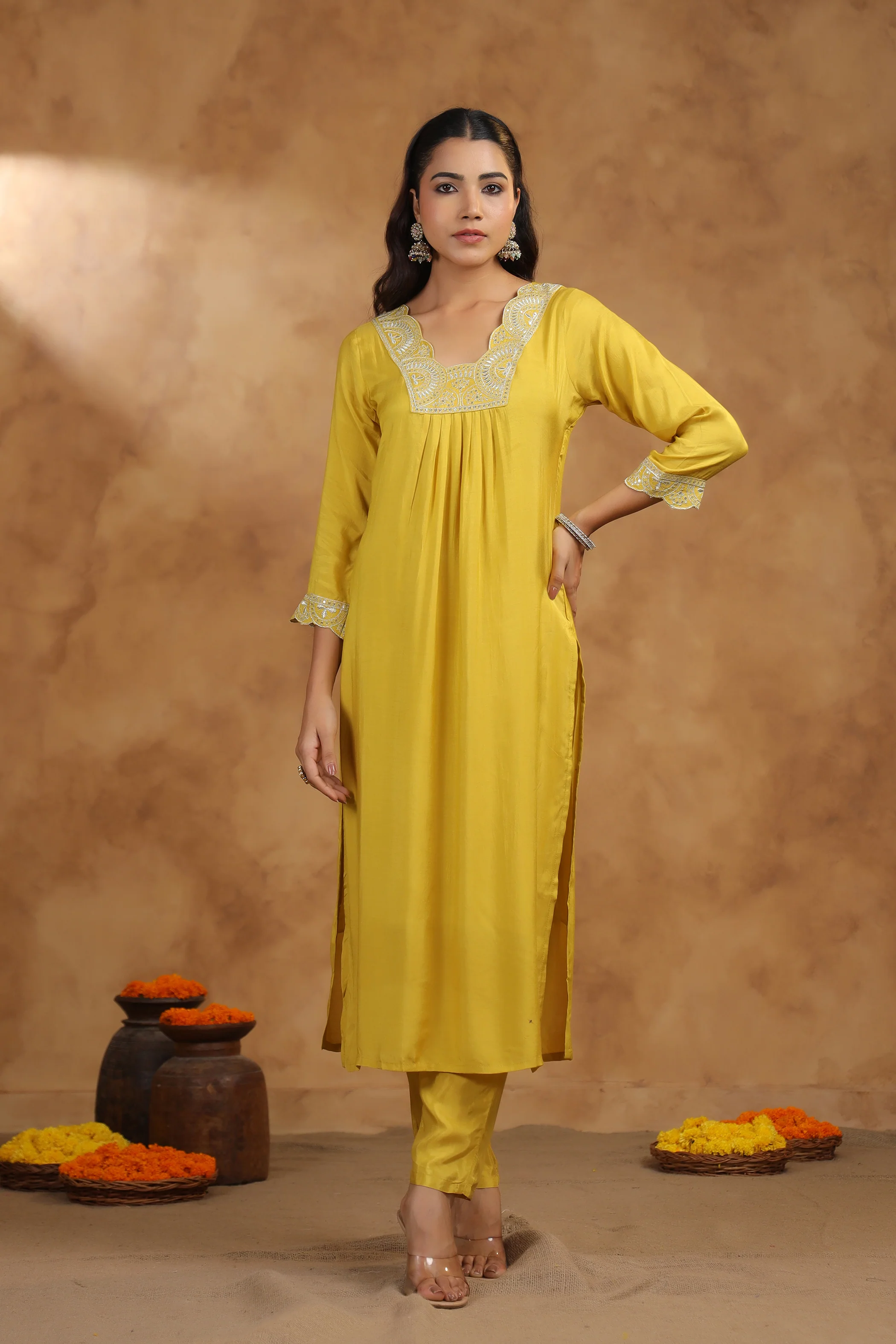 ADRIKA SUNSHINE EMBROIDEREY WORK SUIT SET - Image 4