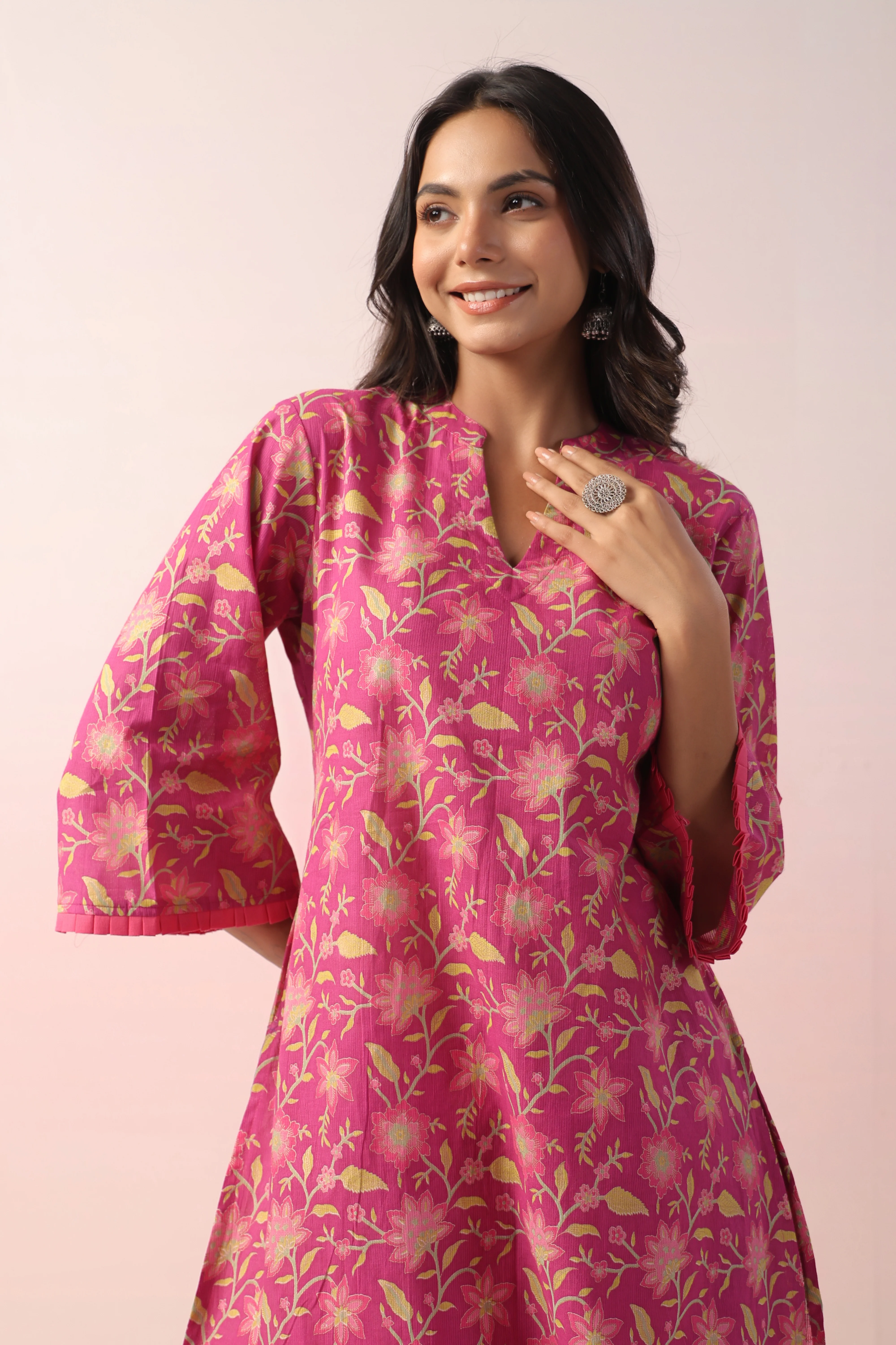 Harshini Pink Cotton Printed Co-ord Set - Image 2