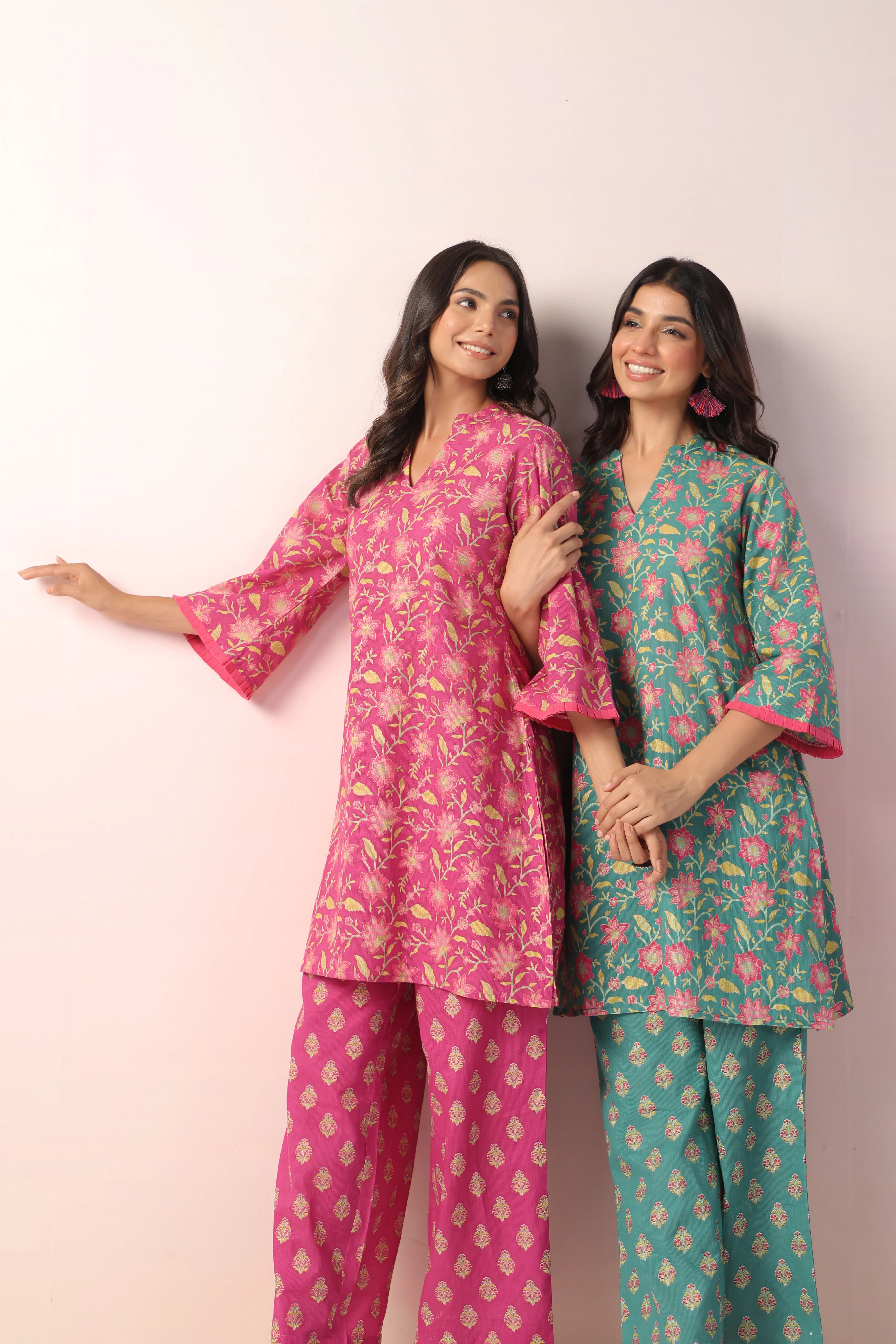 Harshini Pink Cotton Printed Co-ord Set - Image 6