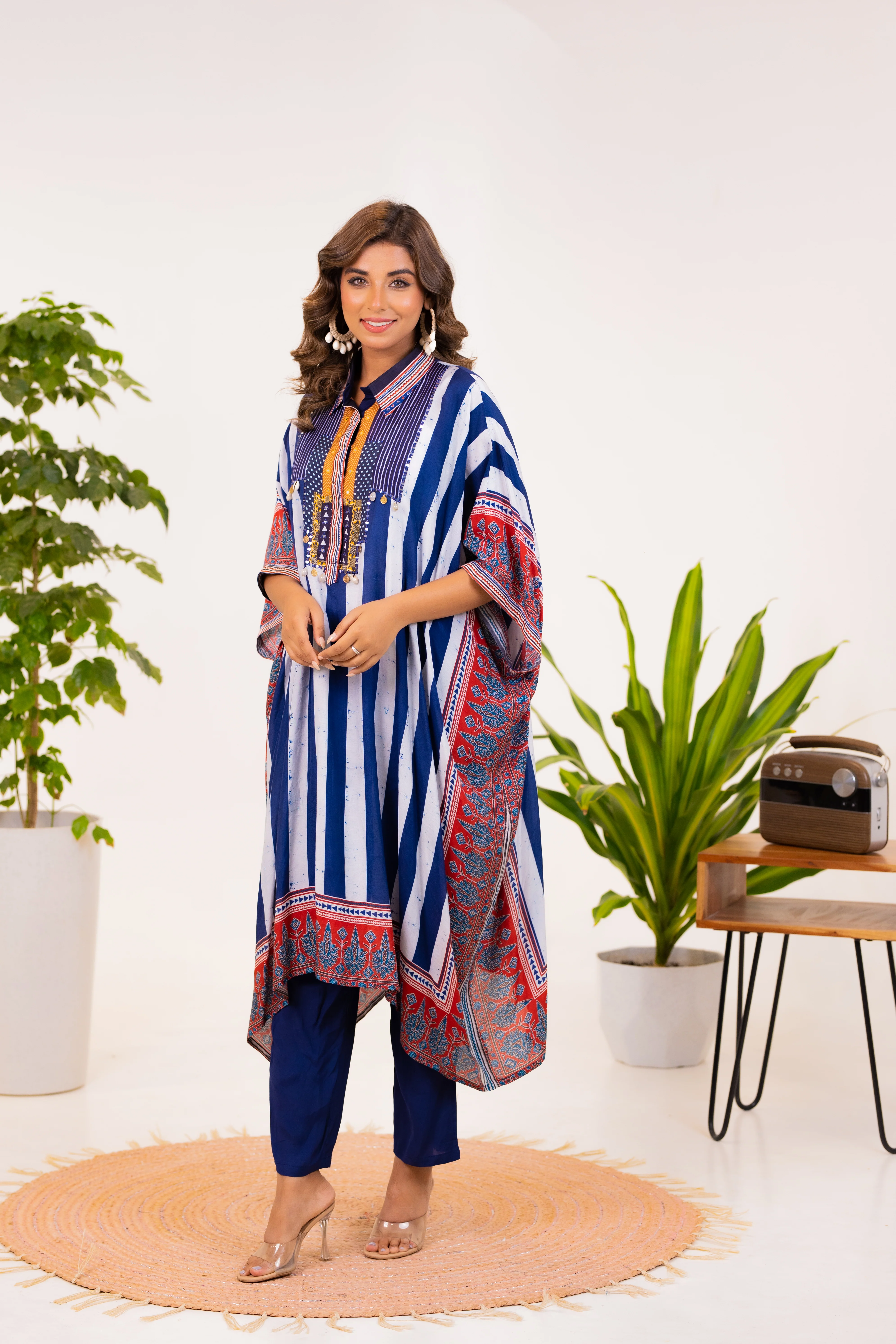 Maurya Azure Premium Muslin Kaftan Pant Set - Image 6