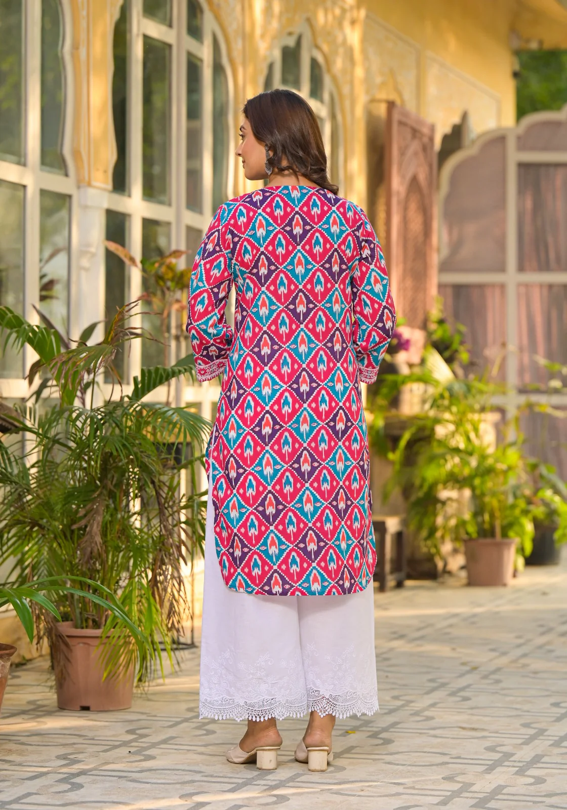 Aranya Ikat Print Premium Pure Cotton Suit Set - Image 3