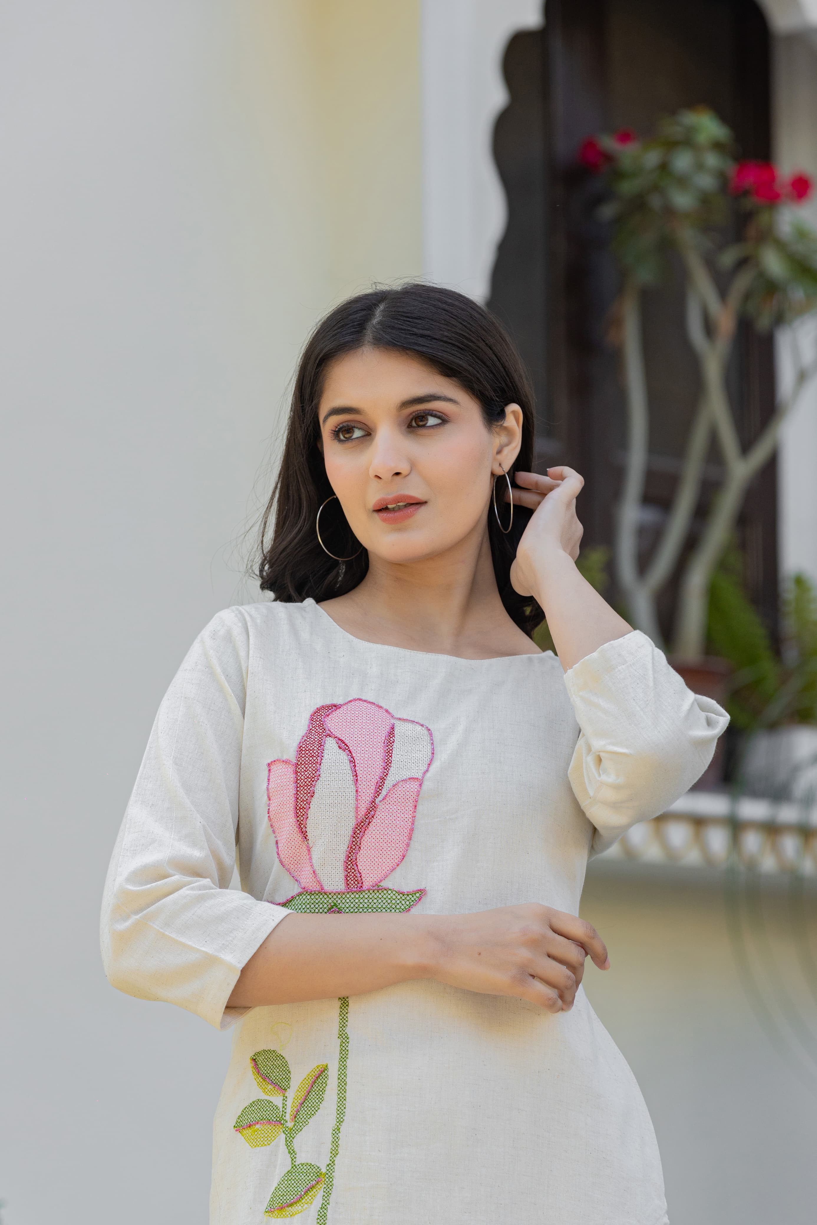 Bodhi Angel  Embroidery Cotton Kurta Set - Image 2