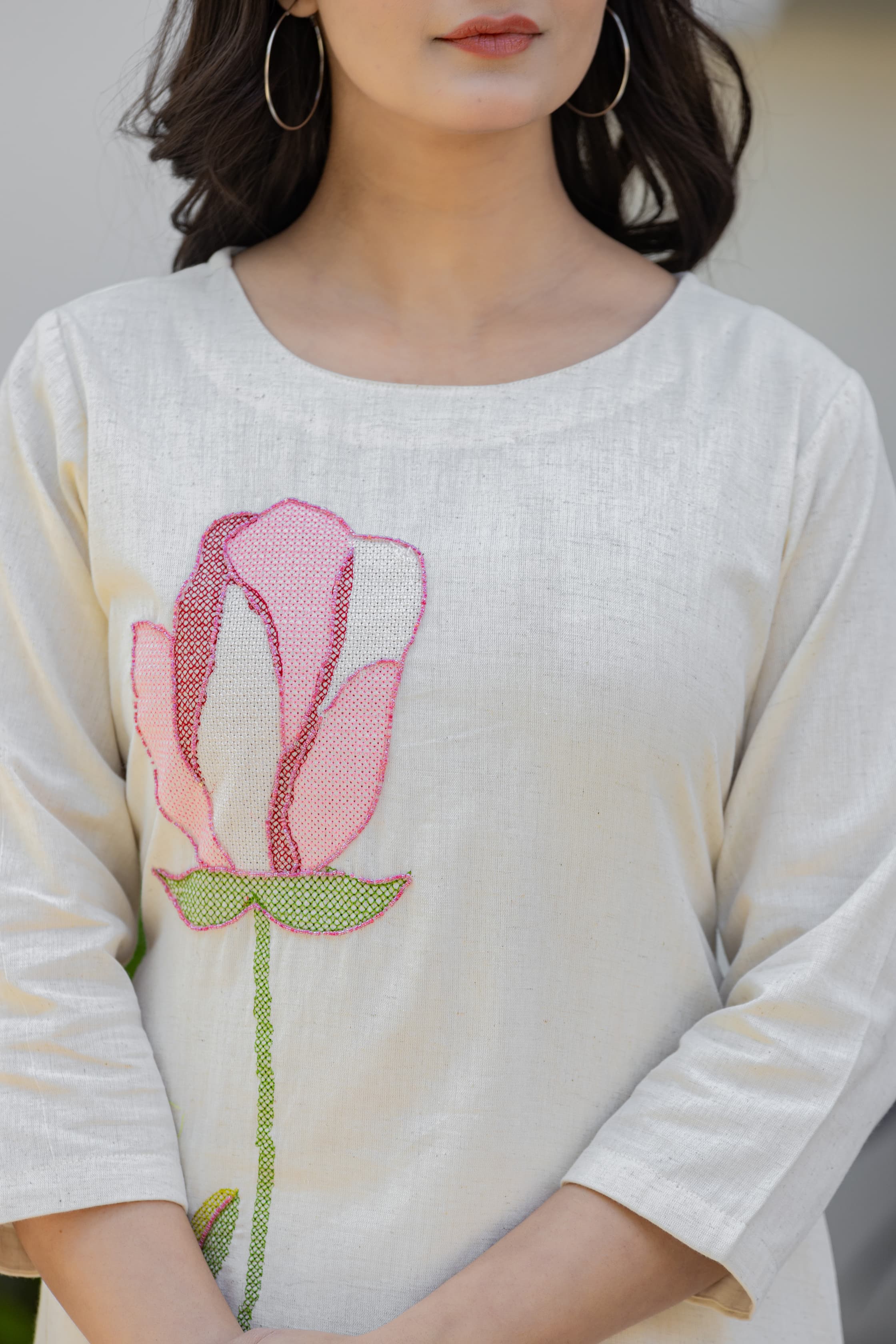 Bodhi Angel  Embroidery Cotton Kurta Set - Image 3