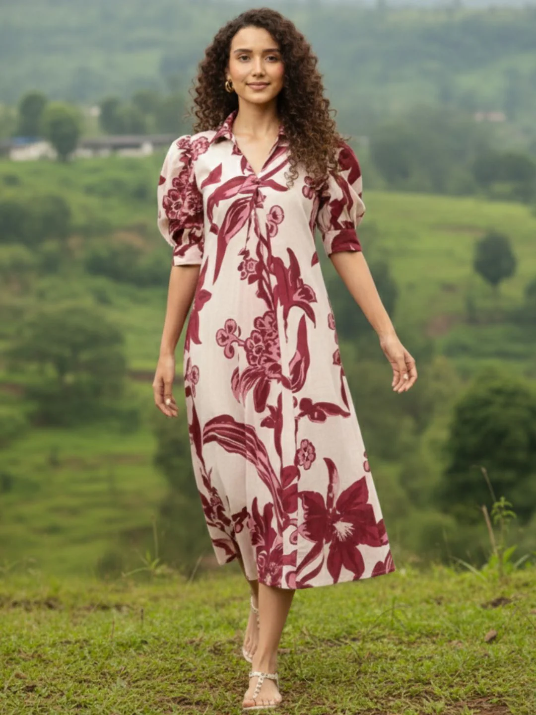 Purna Mulberry Printed Cotton Dress - Image 3