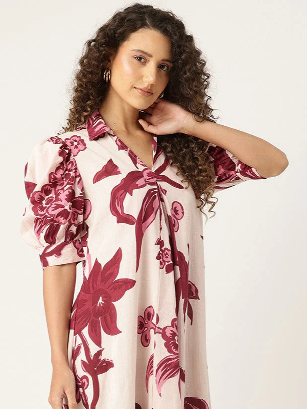 Purna Mulberry Printed Cotton Dress - Image 6