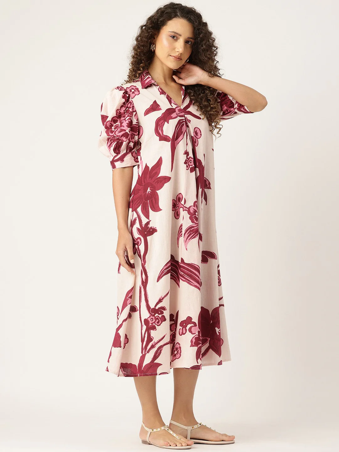 Purna Mulberry Printed Cotton Dress - Image 9