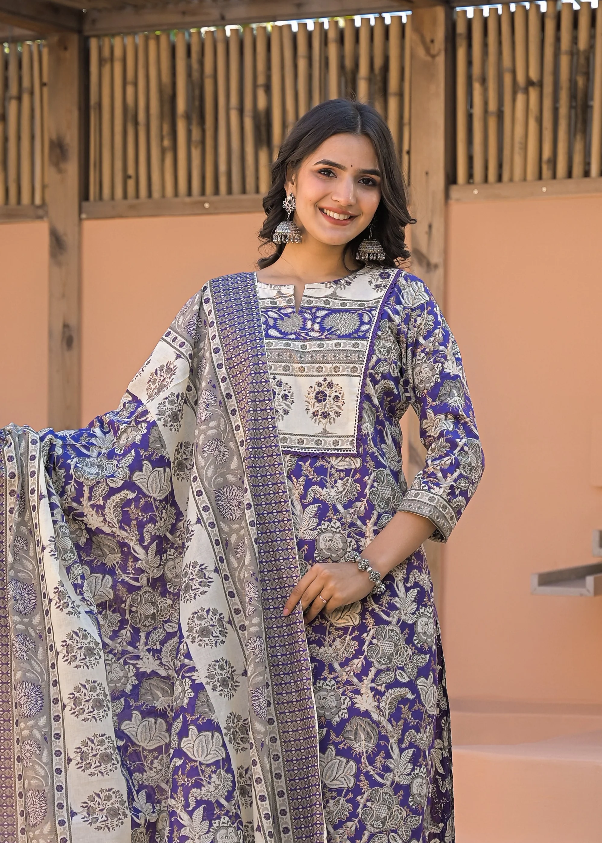 Sahila Orchid Pure Cotton Suit Set - Image 2