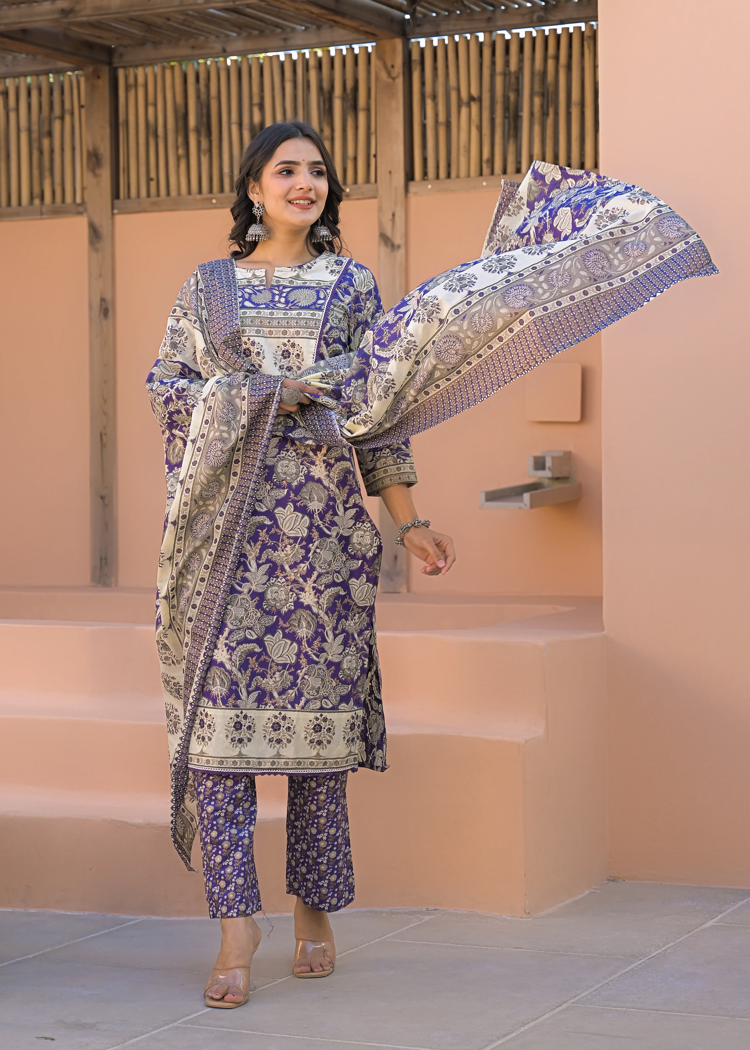 Sahila Orchid Pure Cotton Suit Set - Image 3