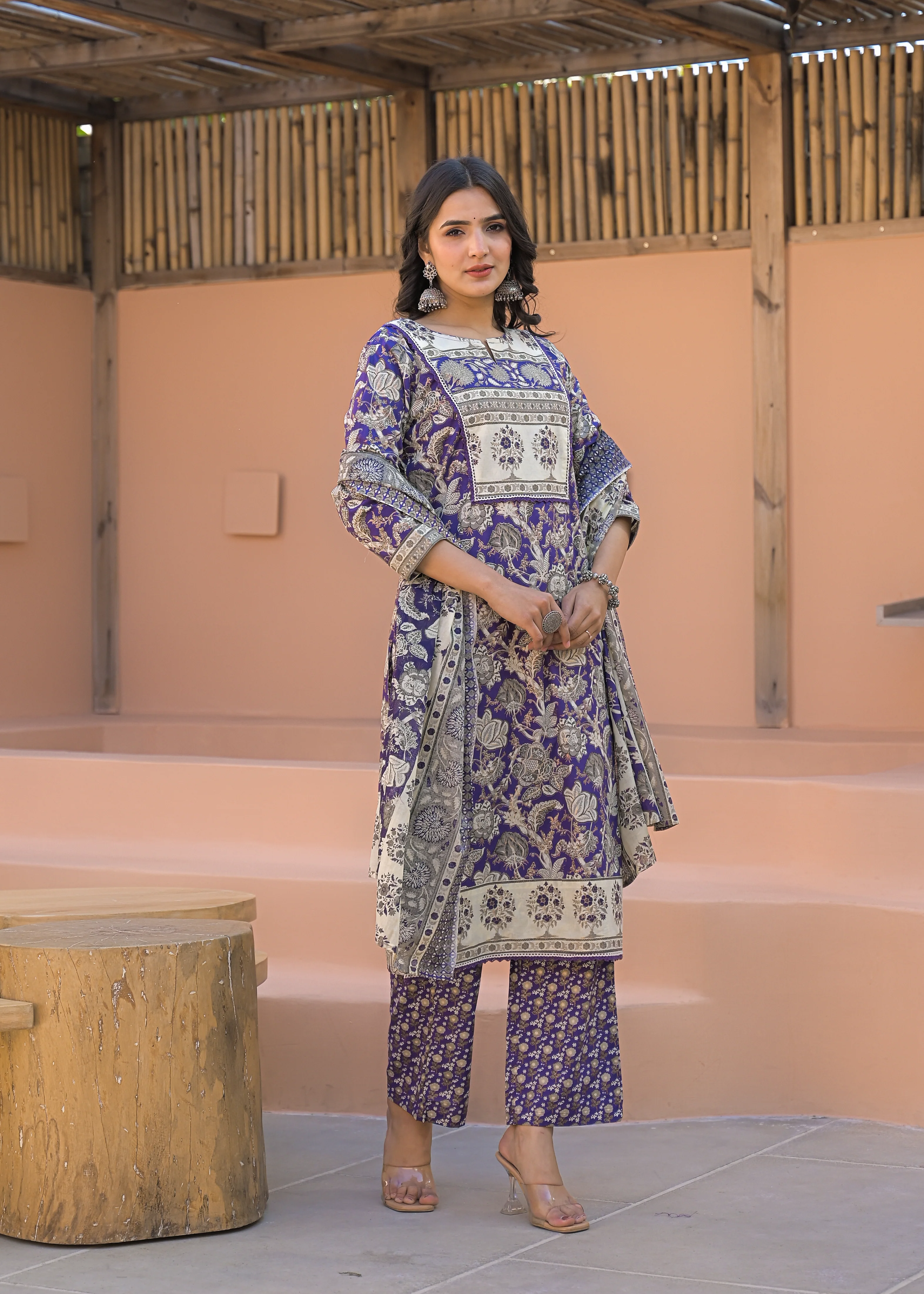 Sahila Orchid Pure Cotton Suit Set - Image 5