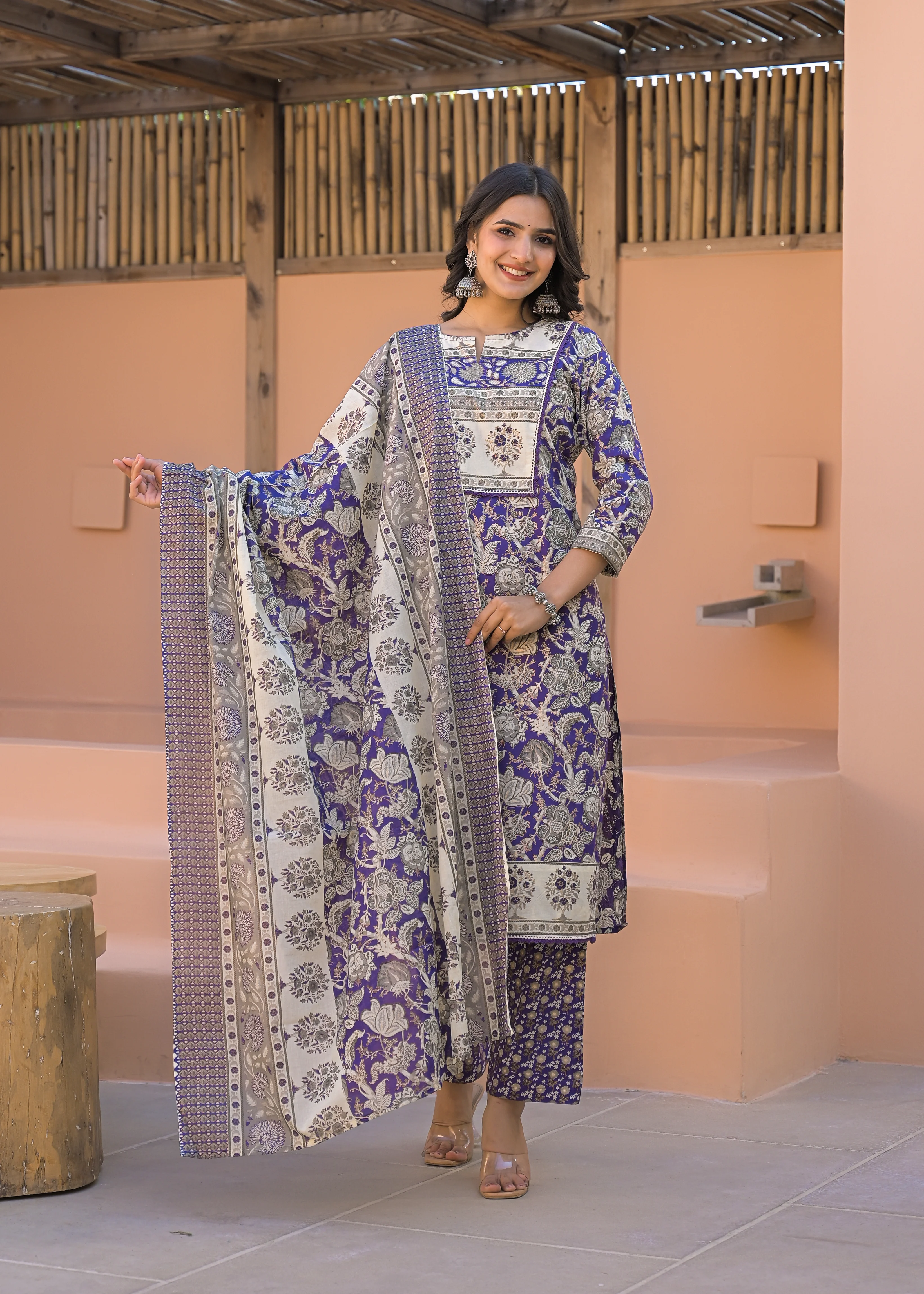Sahila Orchid Pure Cotton Suit Set - Image 6