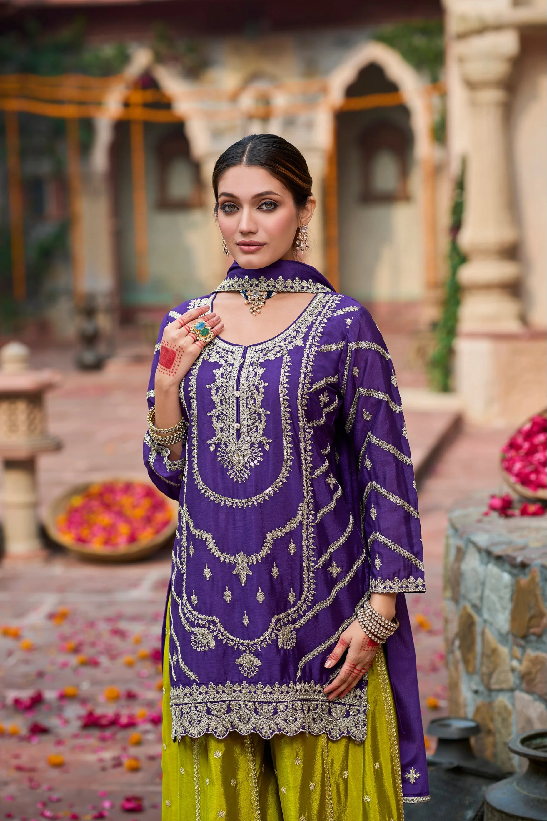 Kanupriya Orchid Fern Full work Suit Set - Image 2
