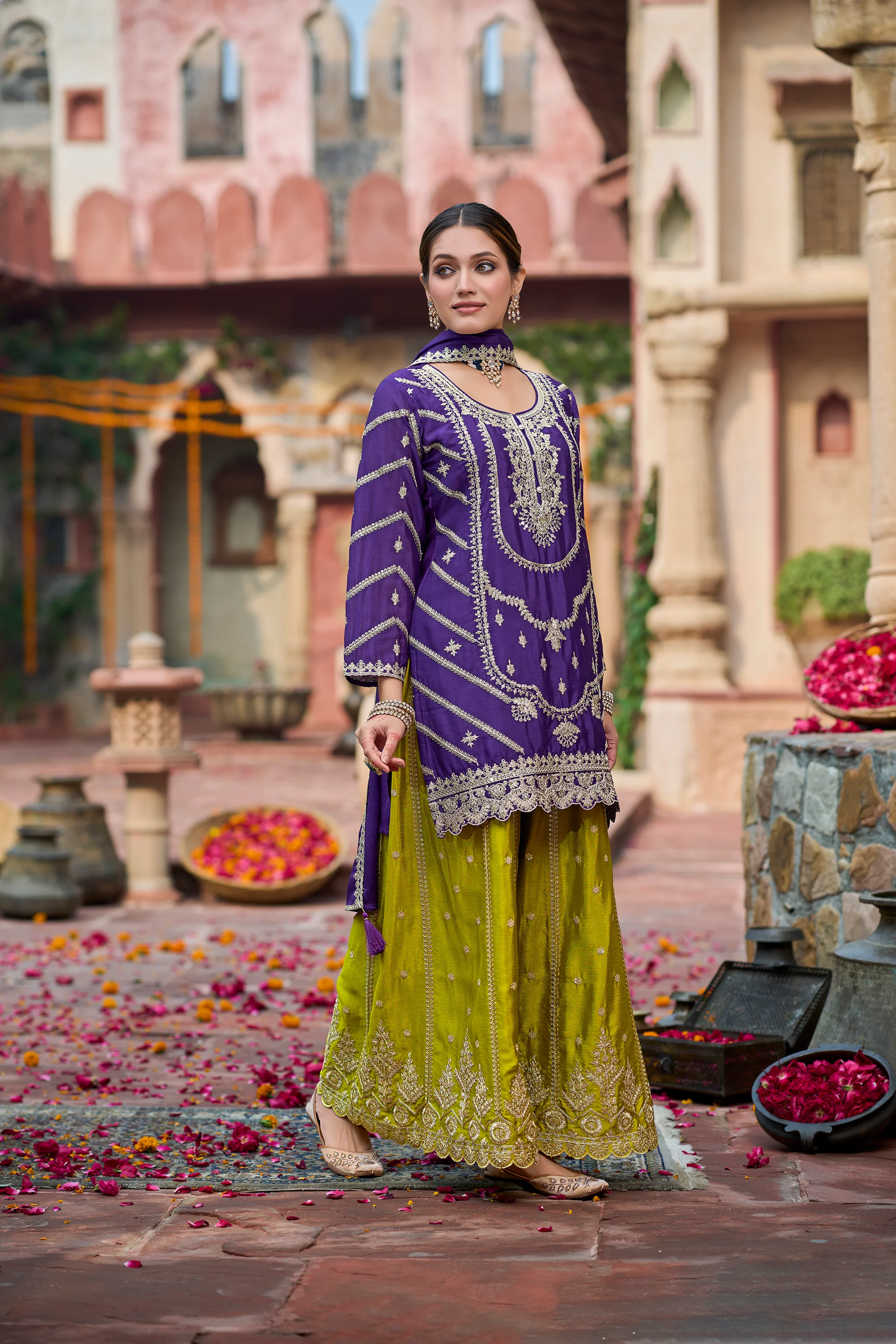 Kanupriya Orchid Fern Full work Suit Set - Image 3