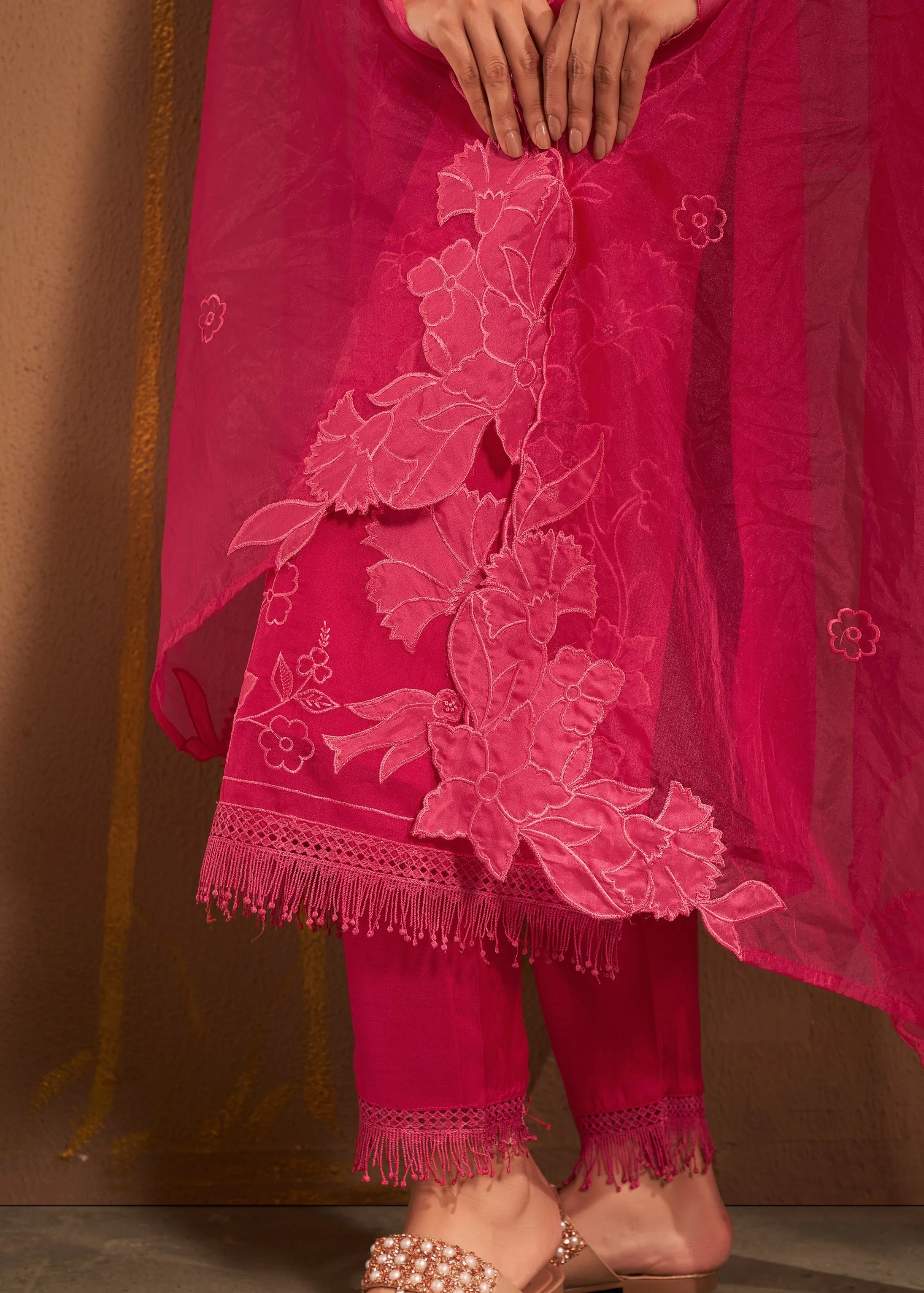 Bushra Taffy Lawn Full Work Suit Set - Image 4