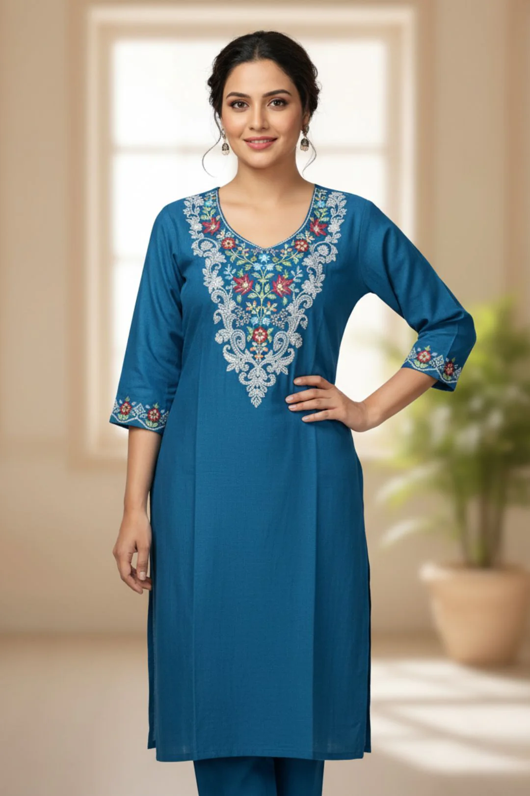 Ira Peacock Embroidered Co-ord Set - Image 2