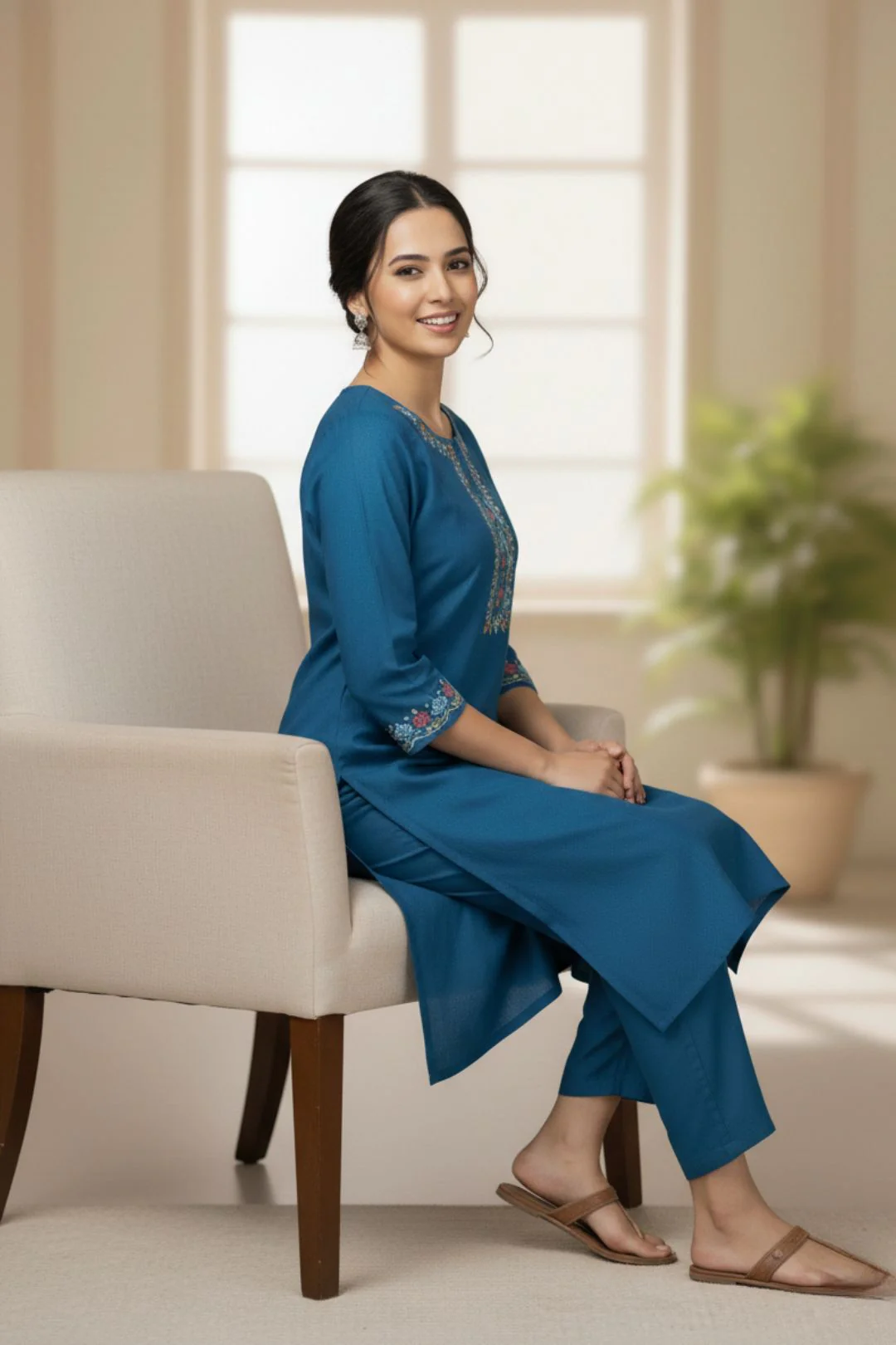 Ira Peacock Embroidered Co-ord Set - Image 4