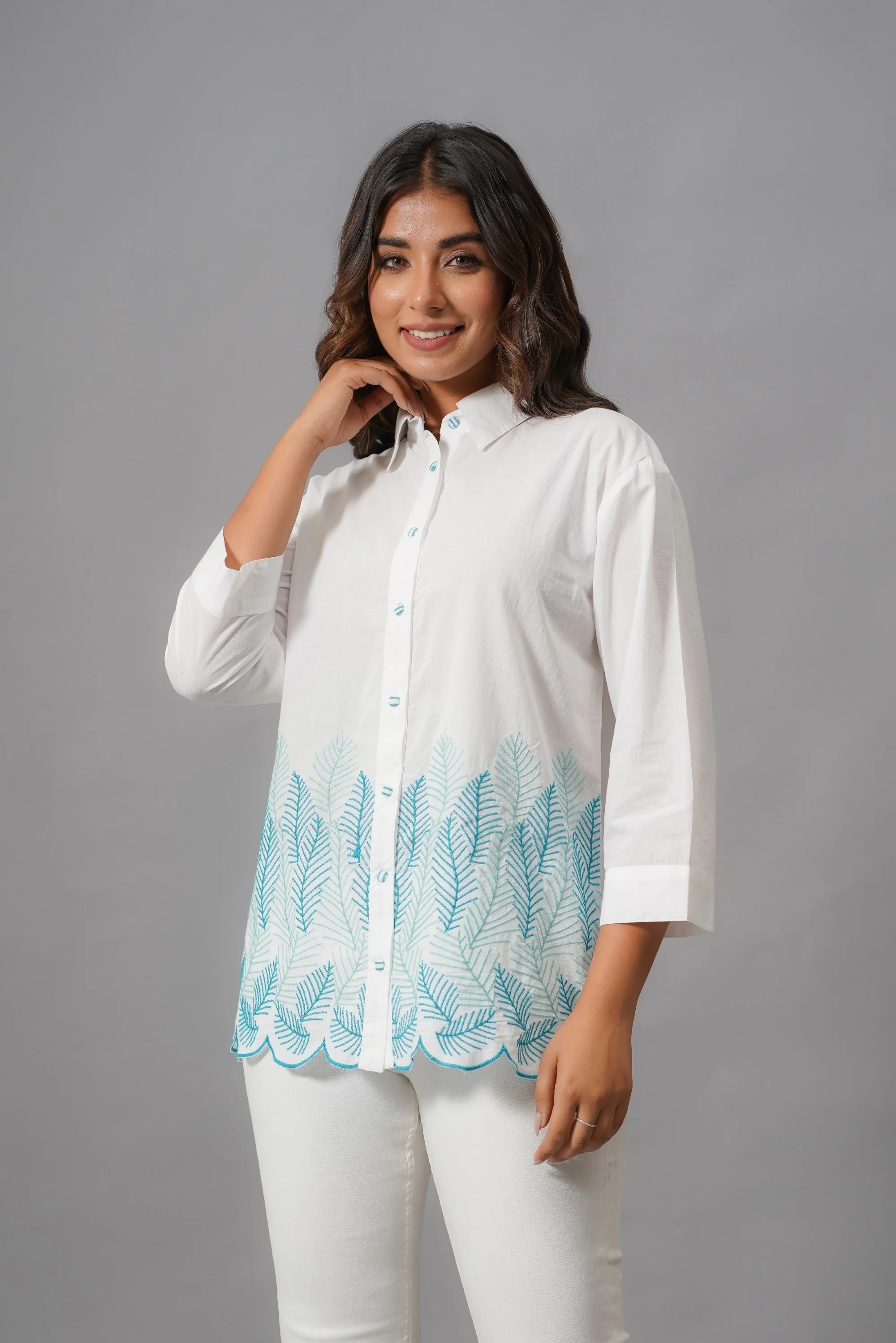 Ivanka Dove Embroidery Cotton Shirt - Image 5