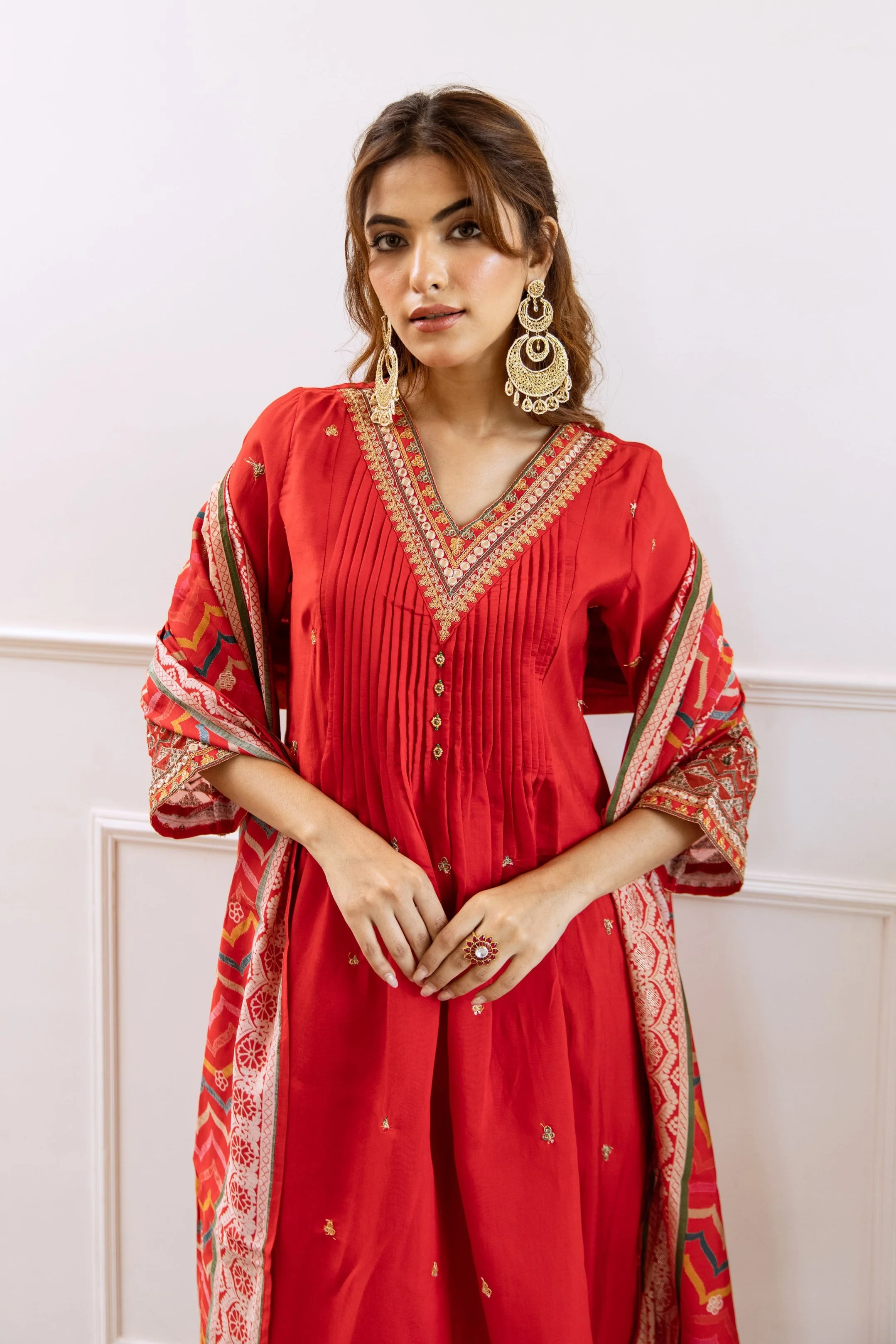 Gauri Crimson Heavy Work Suit Set - Image 2