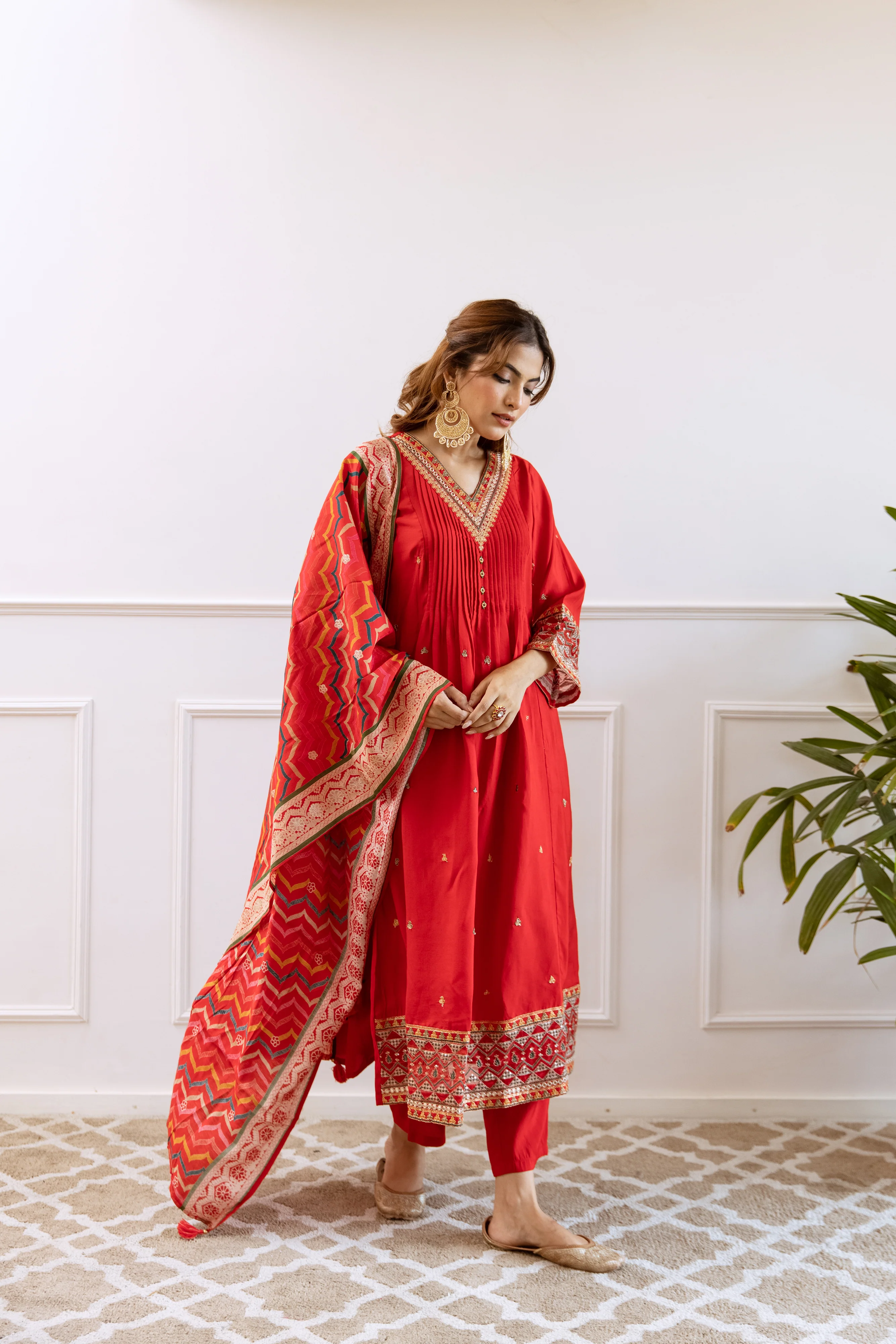Gauri Crimson Heavy Work Suit Set - Image 6