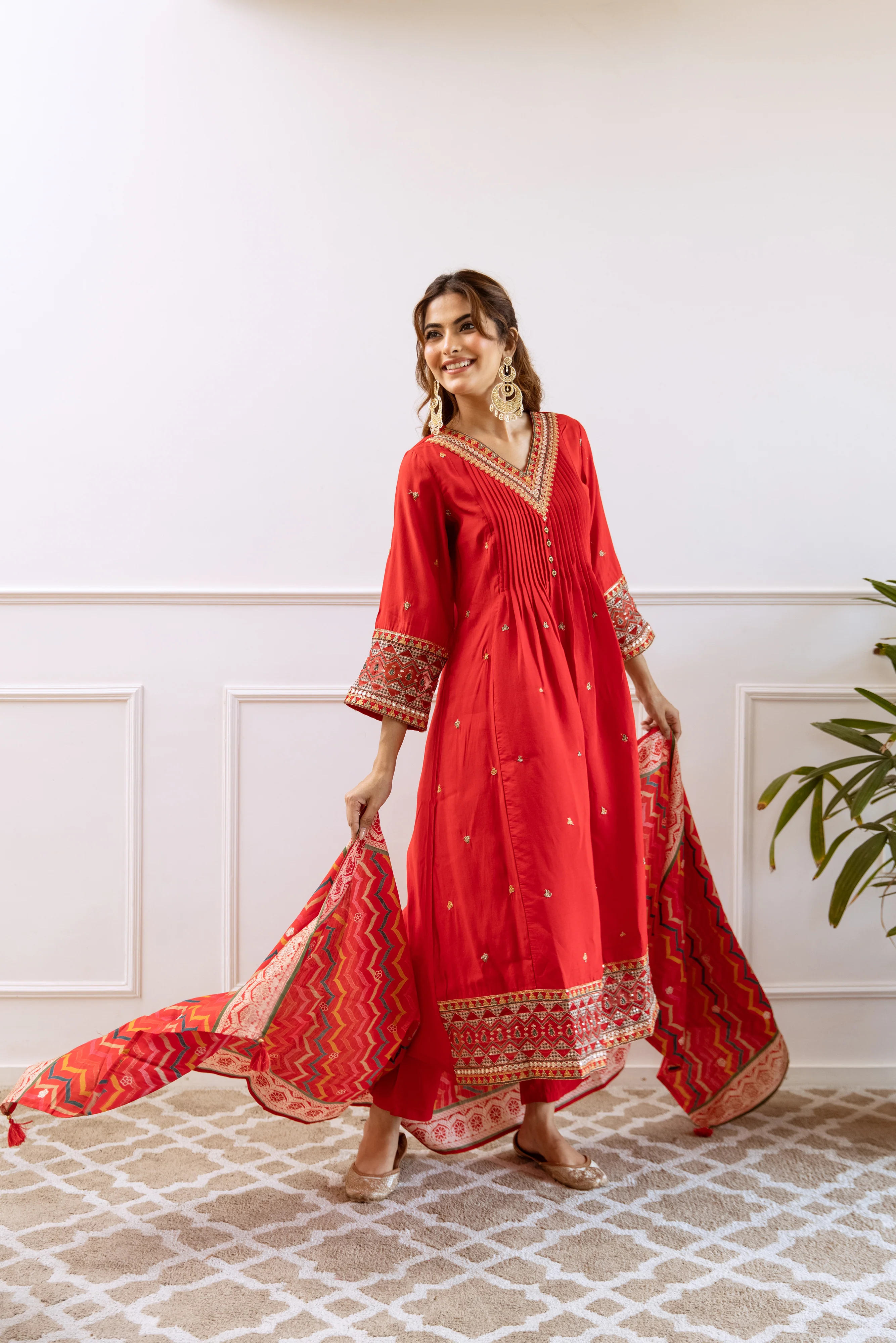 Gauri Crimson Heavy Work Suit Set - Image 7