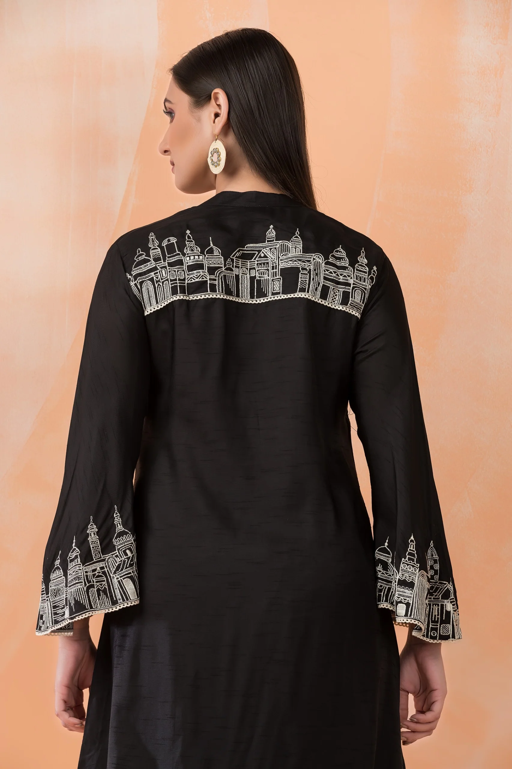 Niharika Jet Embroidered Designer Co-ord Set - Image 2