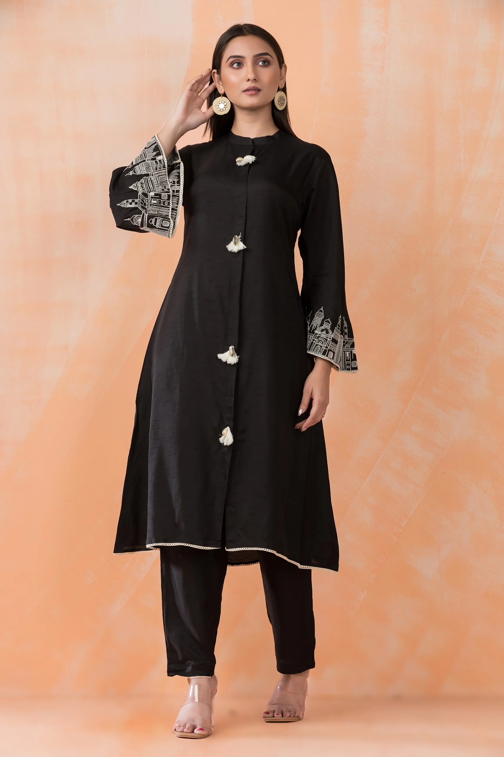 Niharika Jet Embroidered Designer Co-ord Set - Image 3