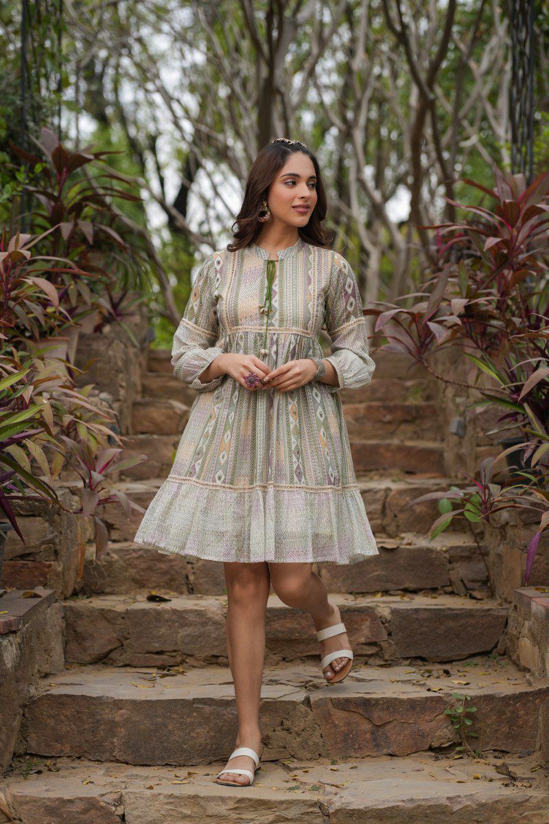 Jasheela Fern Printed Cotton Dress - Image 3