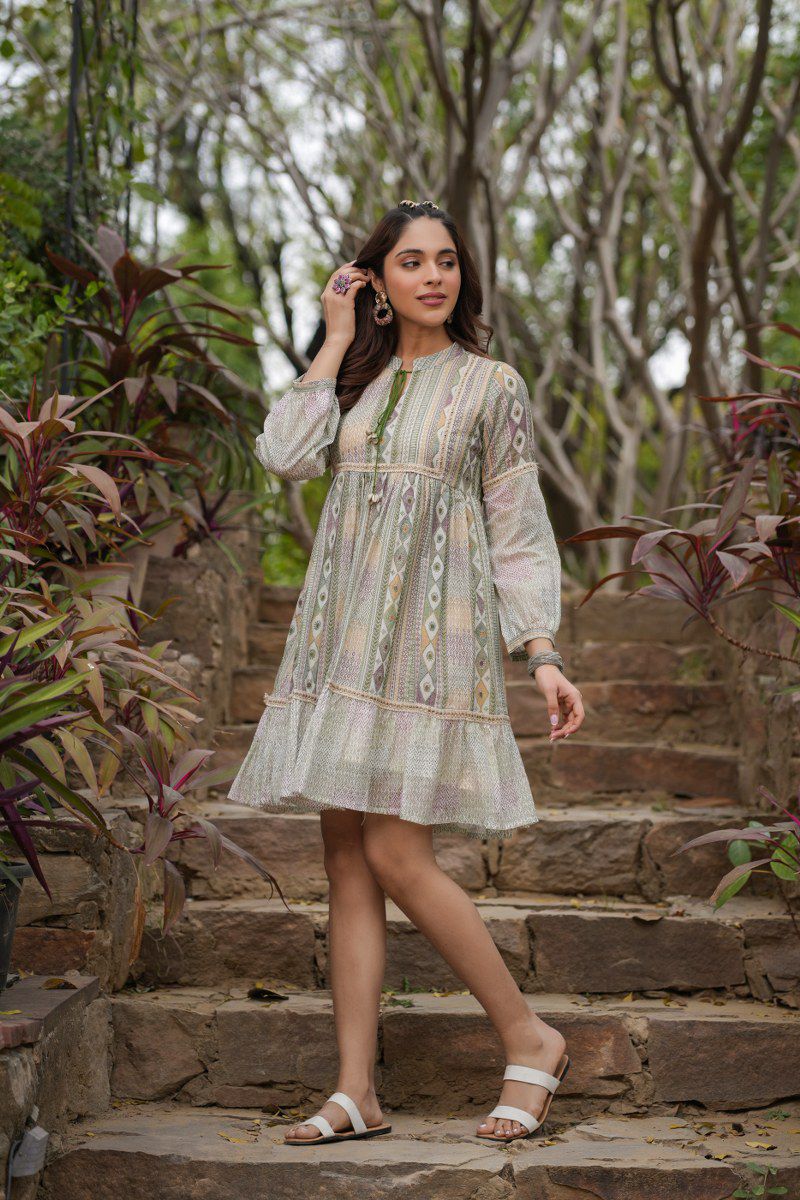Jasheela Fern Printed Cotton Dress - Image 5