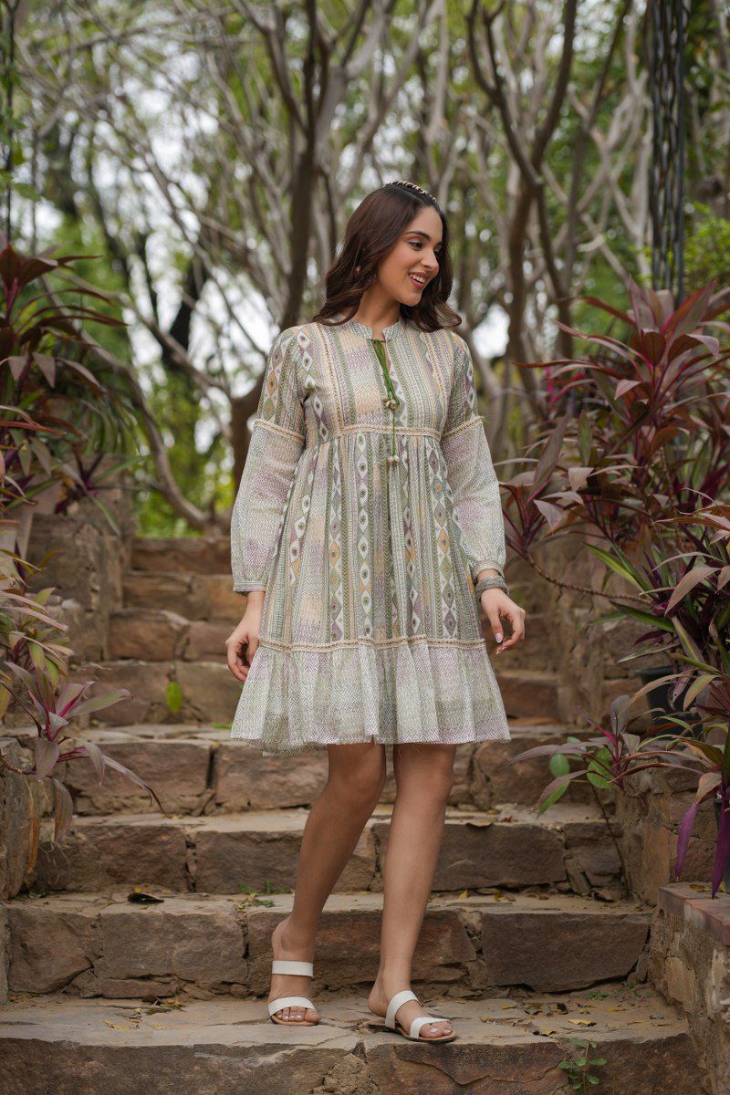 Jasheela Fern Printed Cotton Dress - Image 7