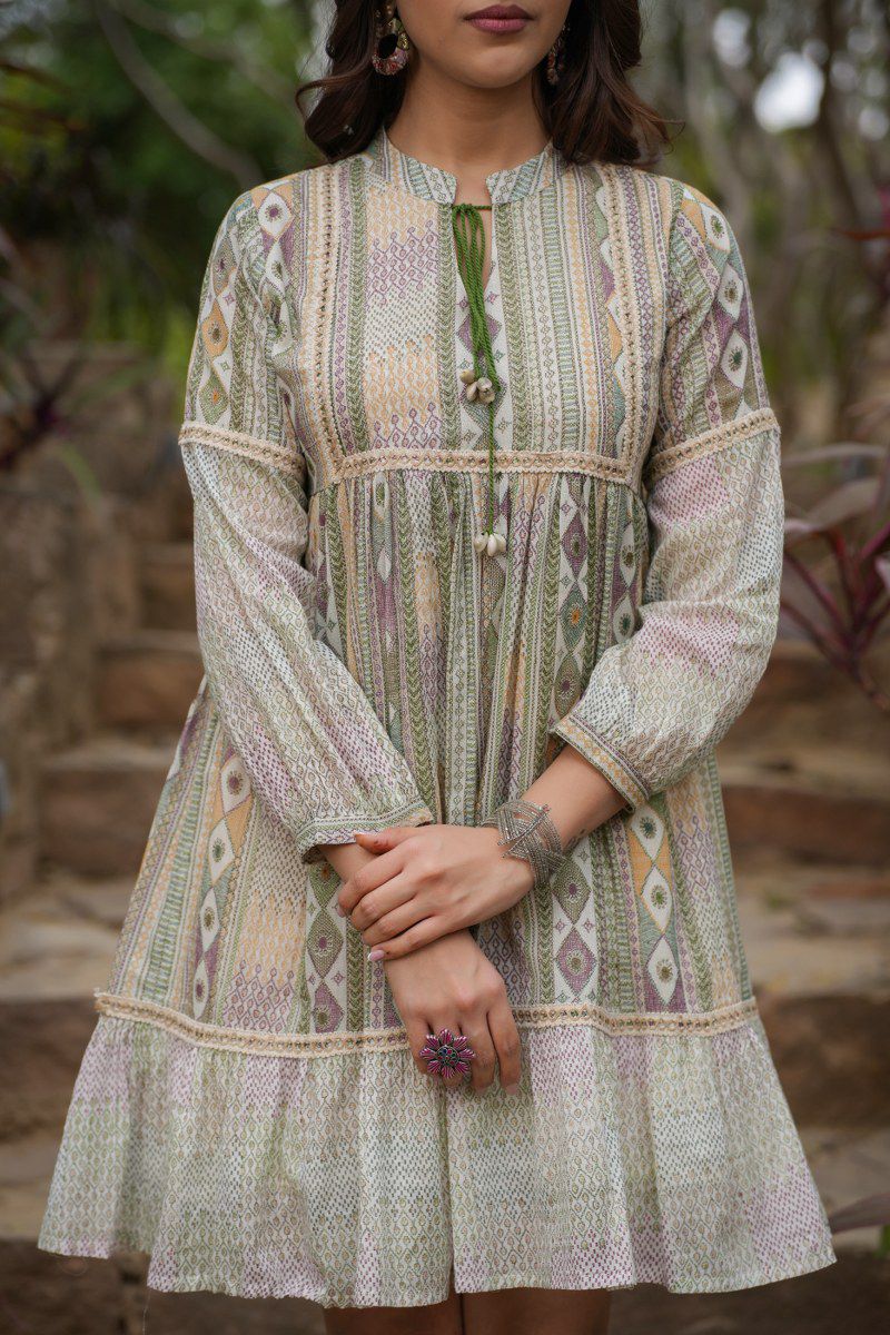 Jasheela Fern Printed Cotton Dress - Image 9