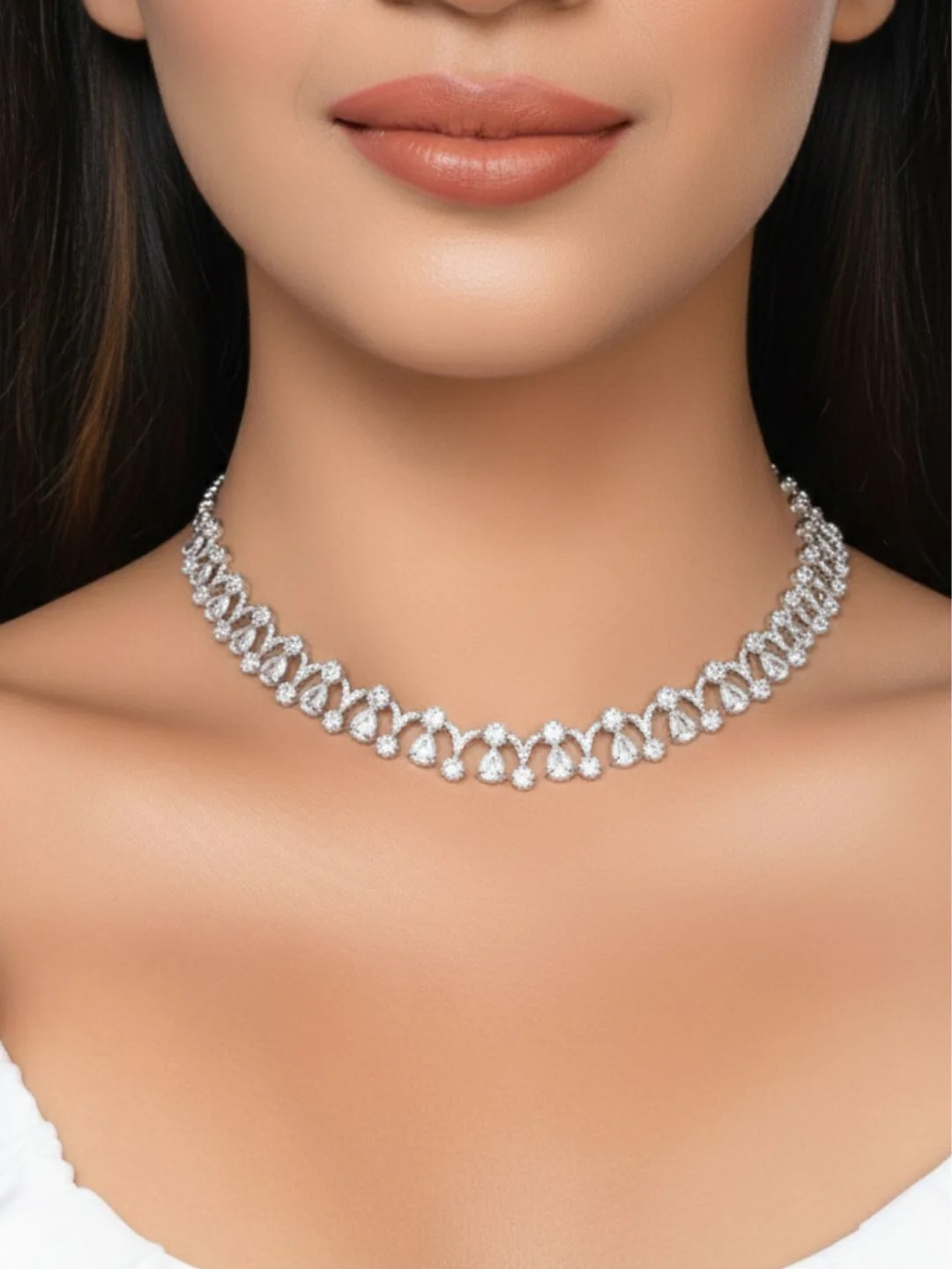 Antaara Diamond Necklace with Earings - Image 5