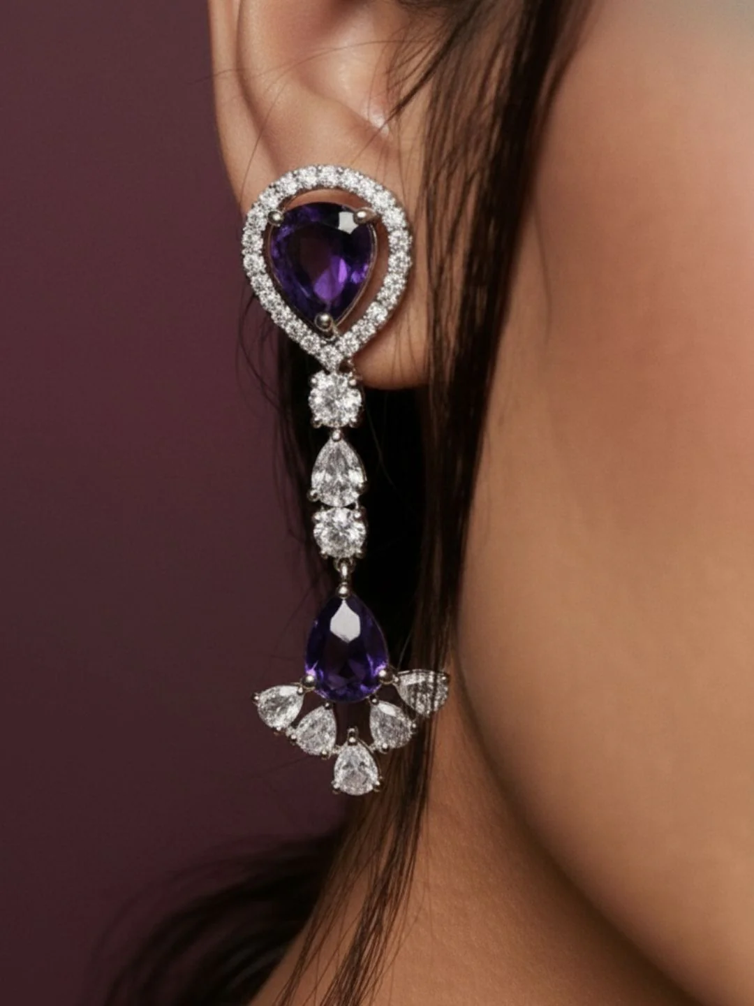 Antaara Diamond Necklace with Earings set - Image 6