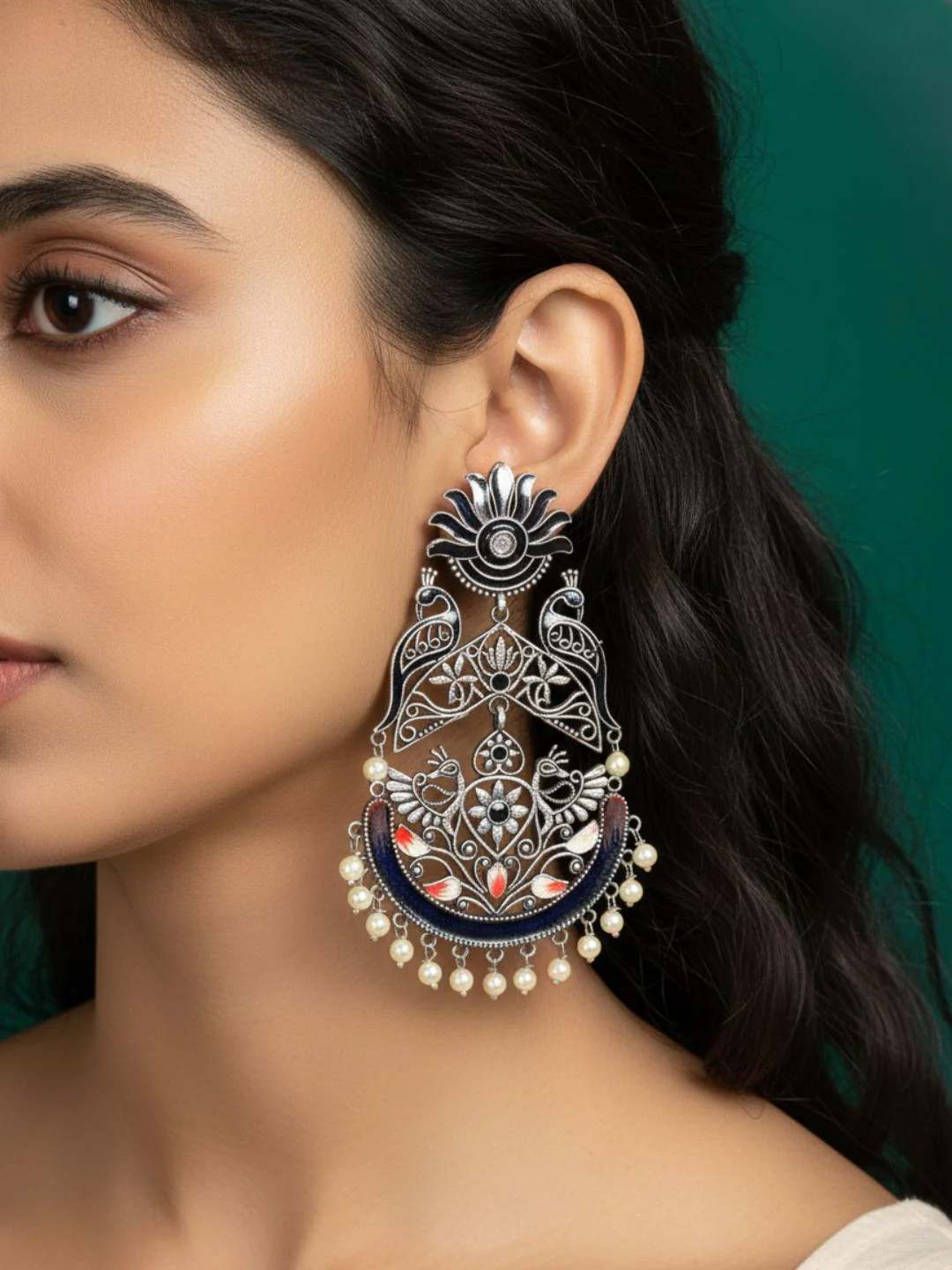 Antara Oxidised Earrings - Image 3