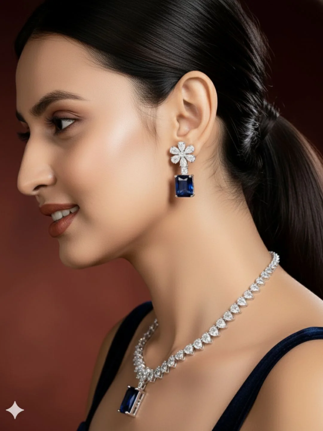 Antaara Diamond Necklace with Earings - Image 10