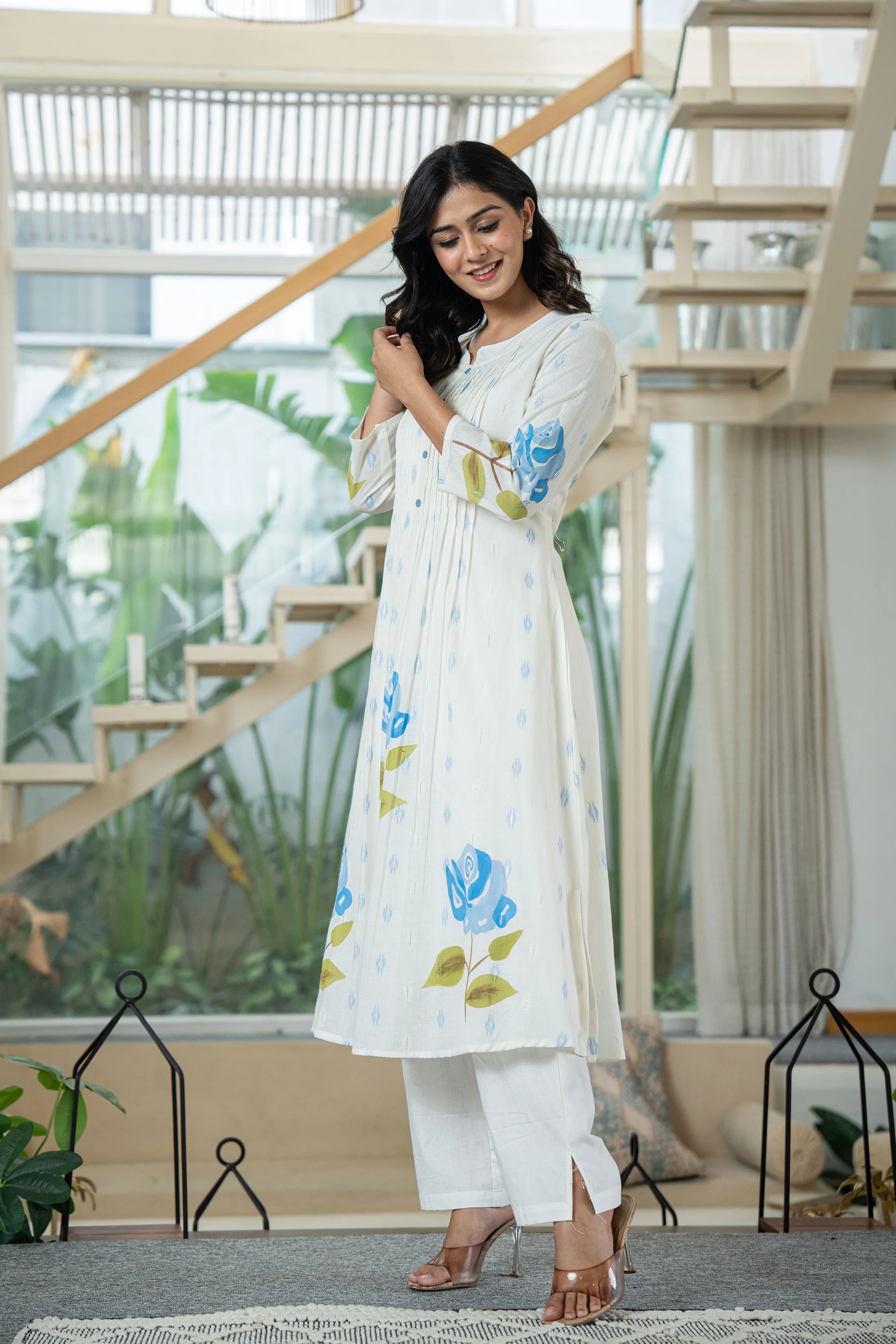 Hemal Softblue Digital Print Pure Cotton Mul Suit Set - Image 7