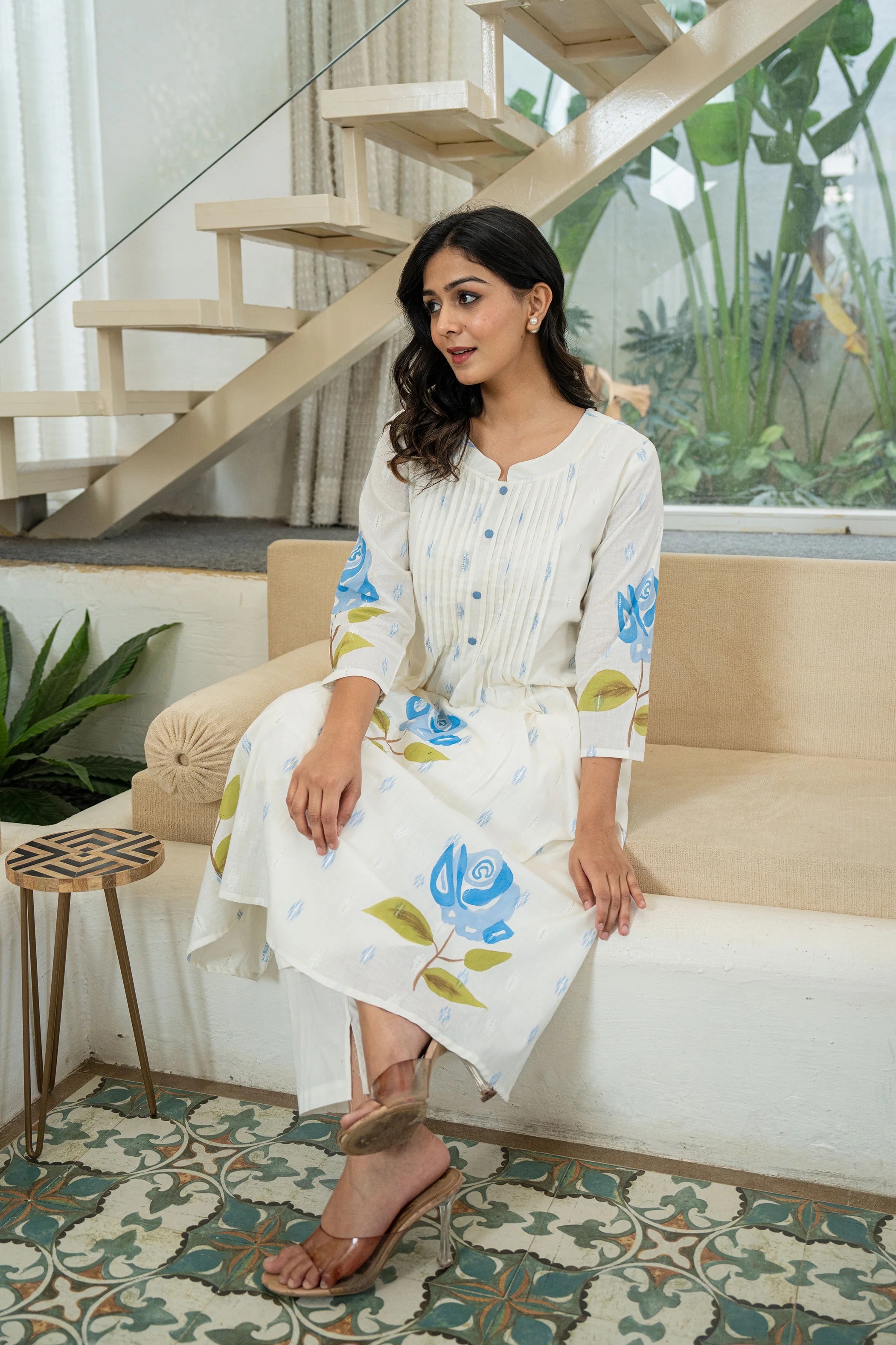 Hemal Softblue Digital Print Pure Cotton Mul Suit Set - Image 9