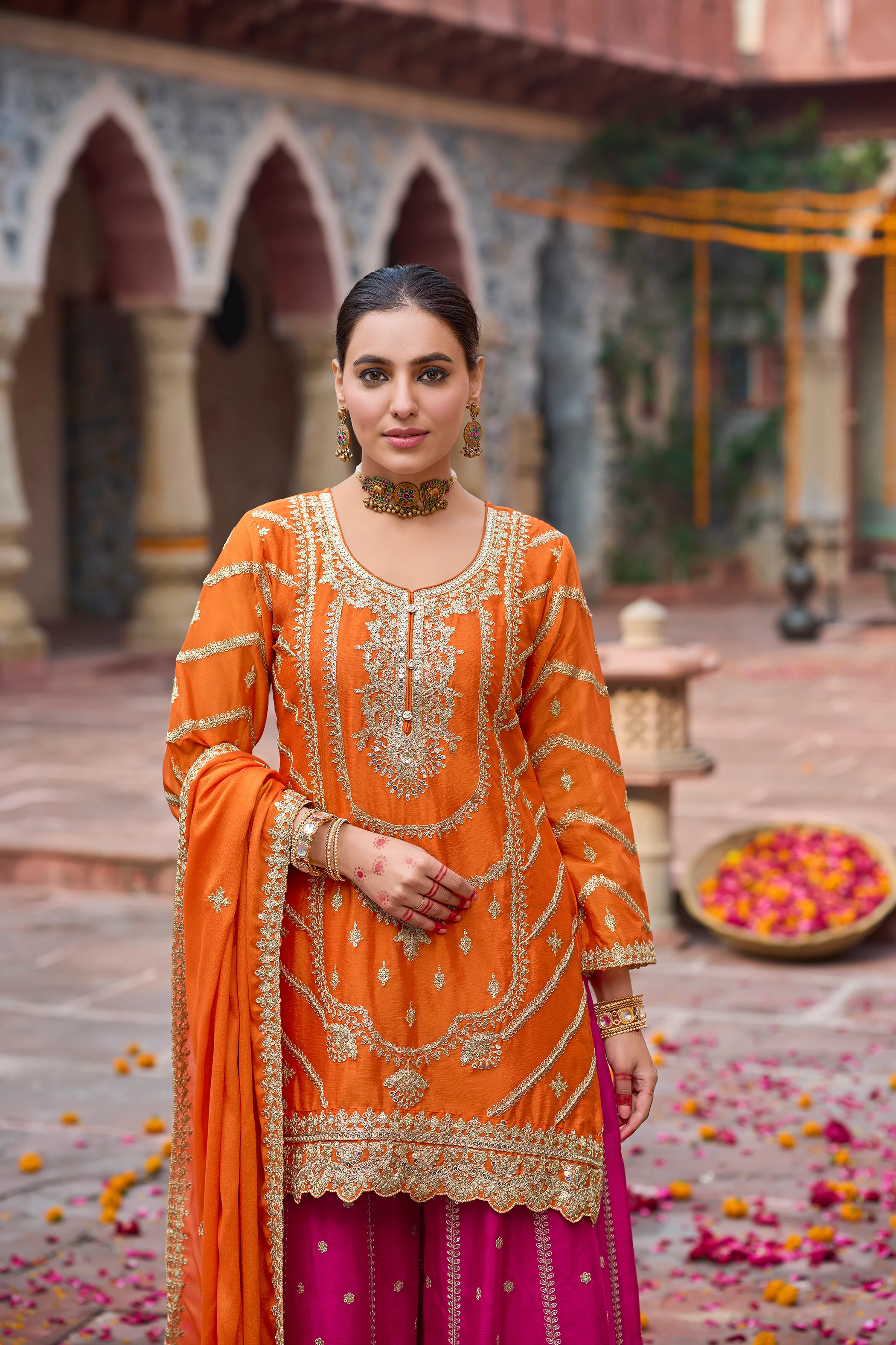 Kanupriya Kesari Rose Full work Suit Set - Image 2