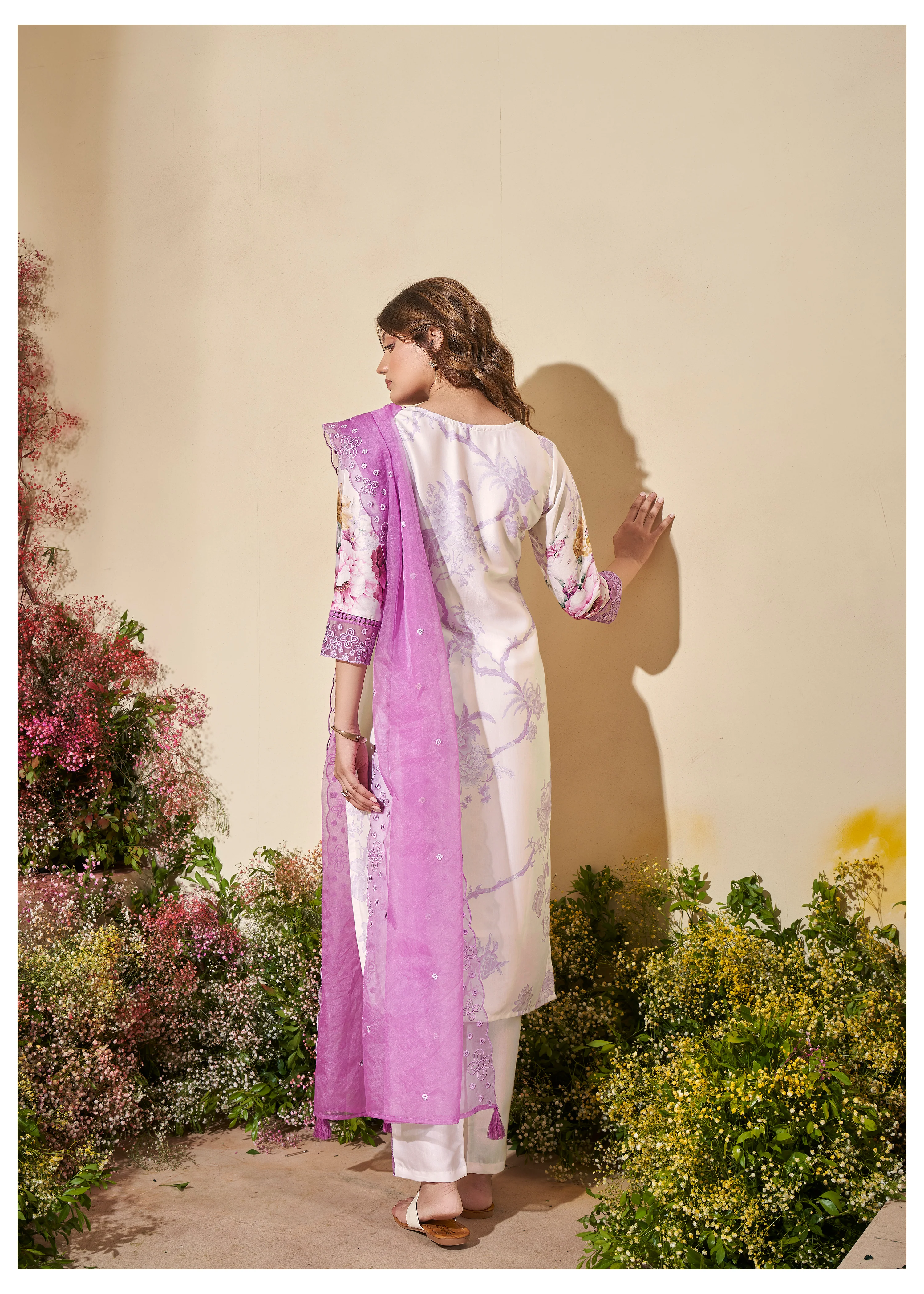 VEDA PURPLE FLORAL PRINTED SUIT SET - Image 3