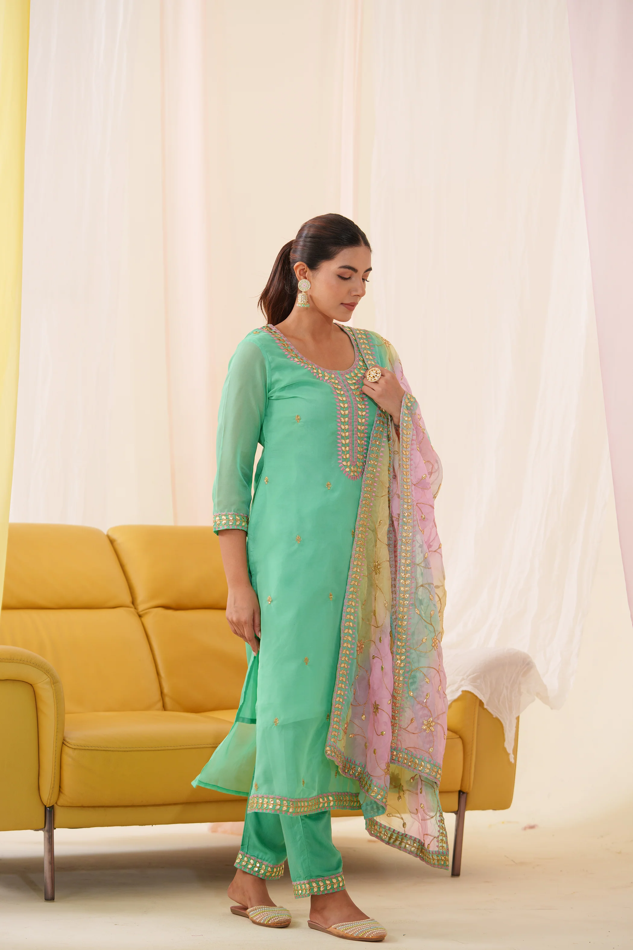 Anila Lapis Full Work Suit Set - Image 13