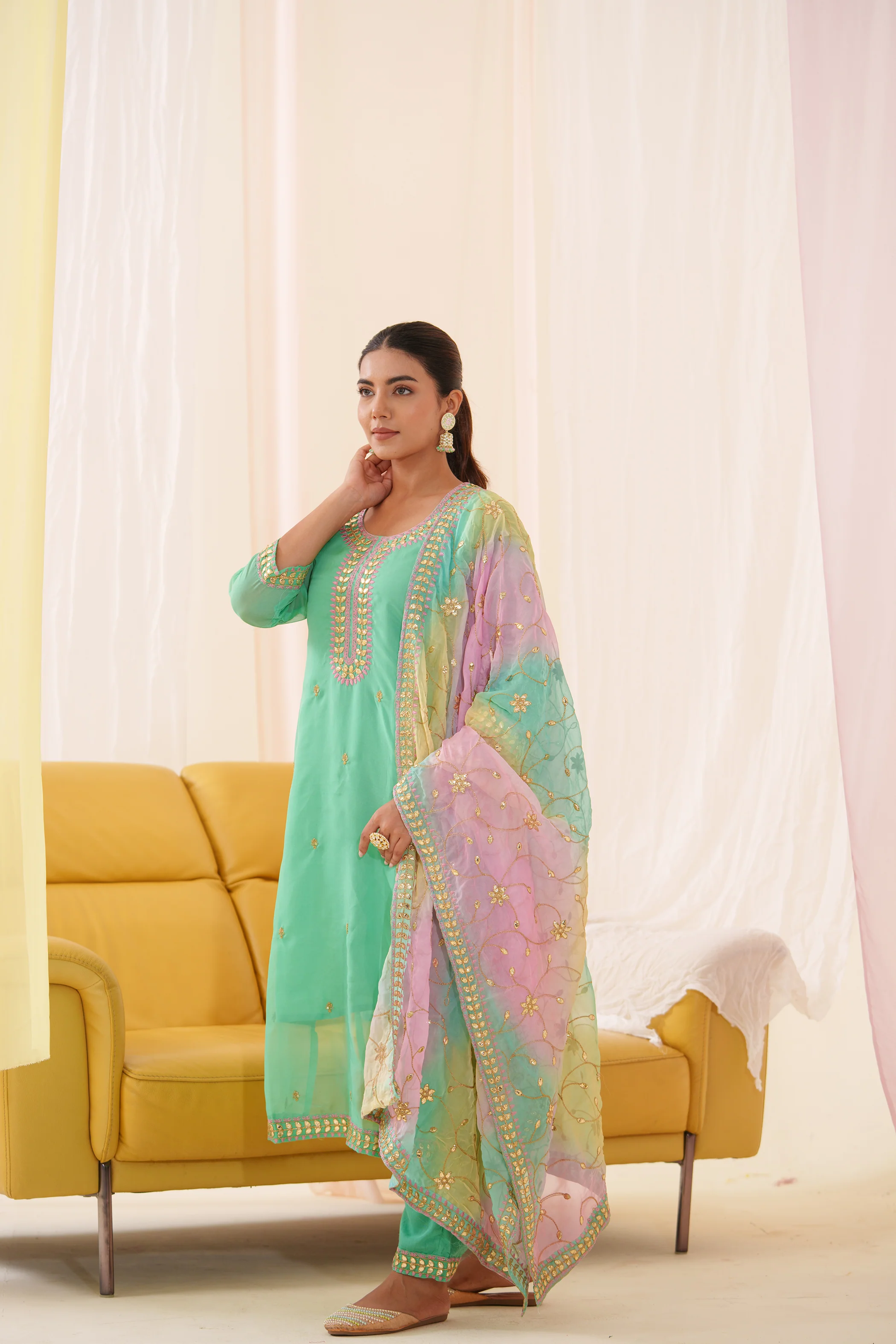 Anila Lapis Full Work Suit Set - Image 14