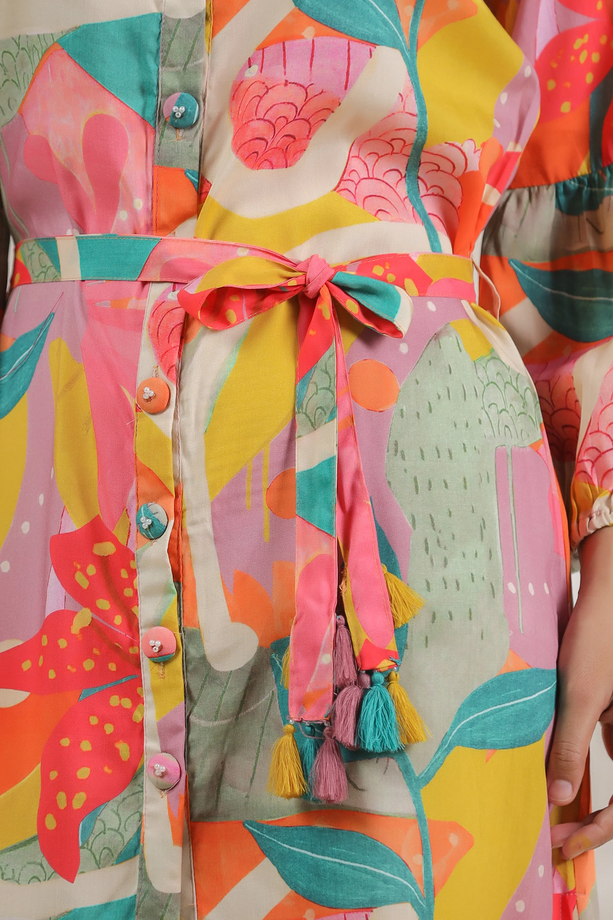 Harshini Tangerine Abstract Dress - Image 5