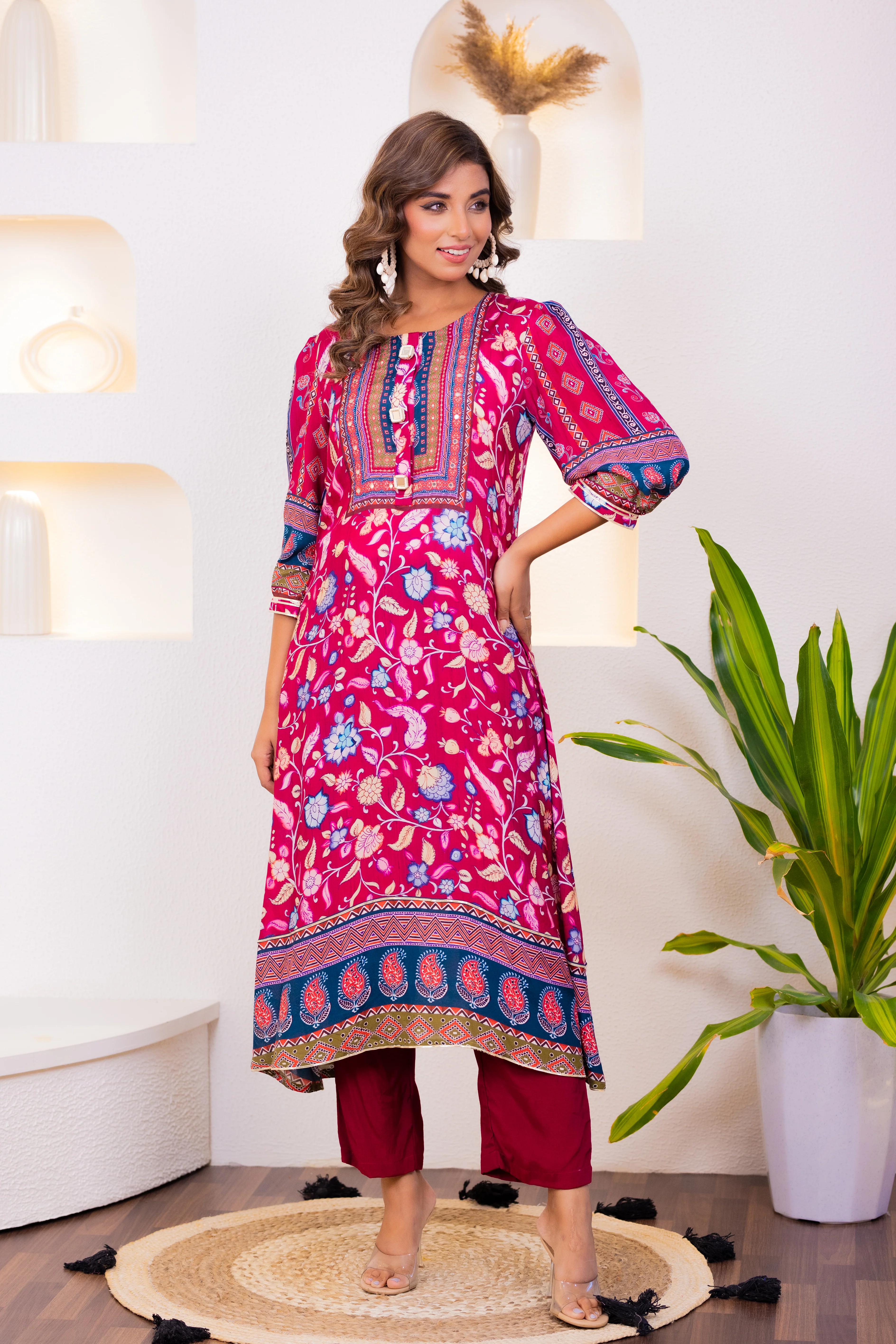 Maurya Rose Premium Muslin Kurta Set - Image 3